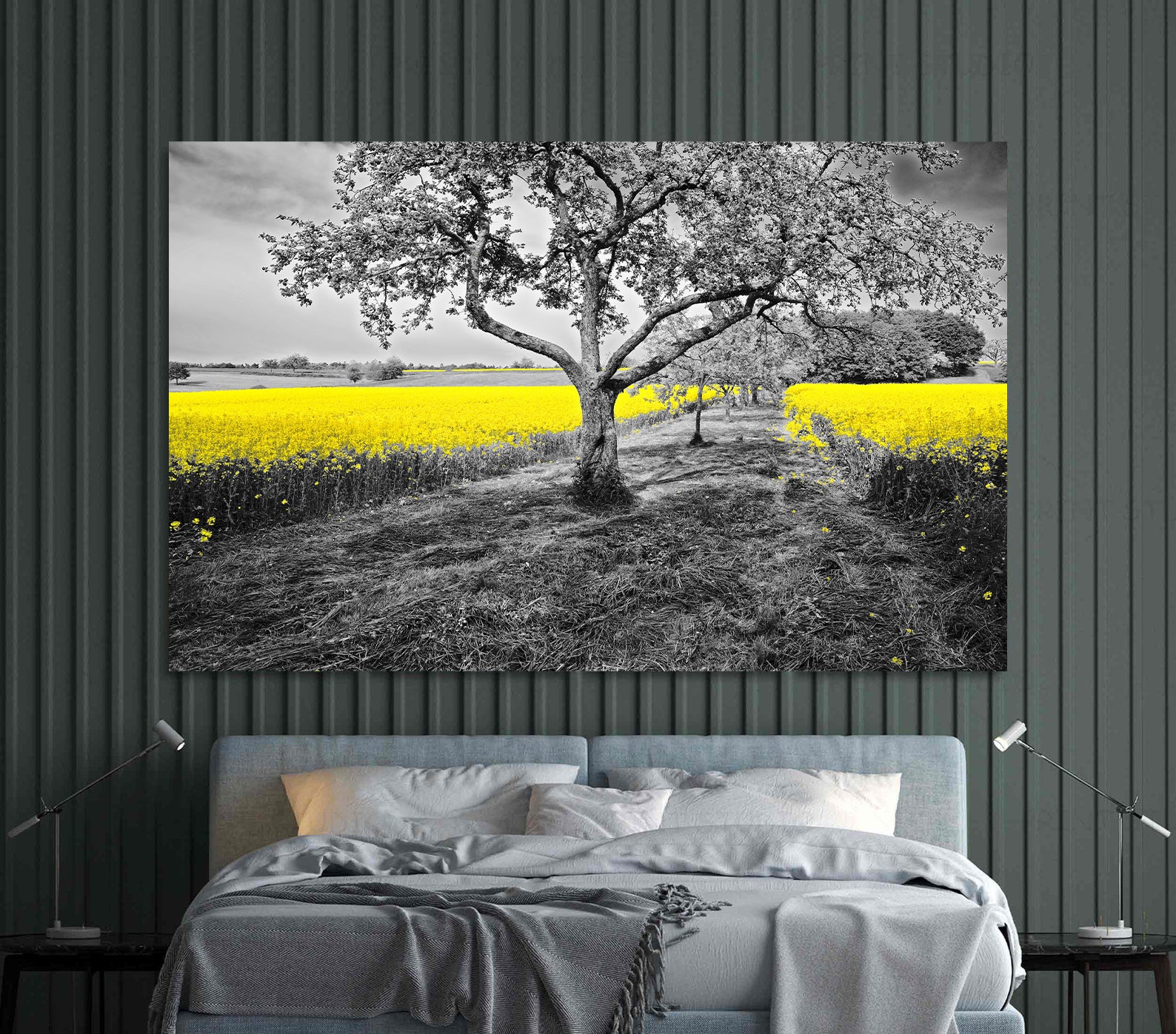 Leinwandbild - Feld mit Blumen