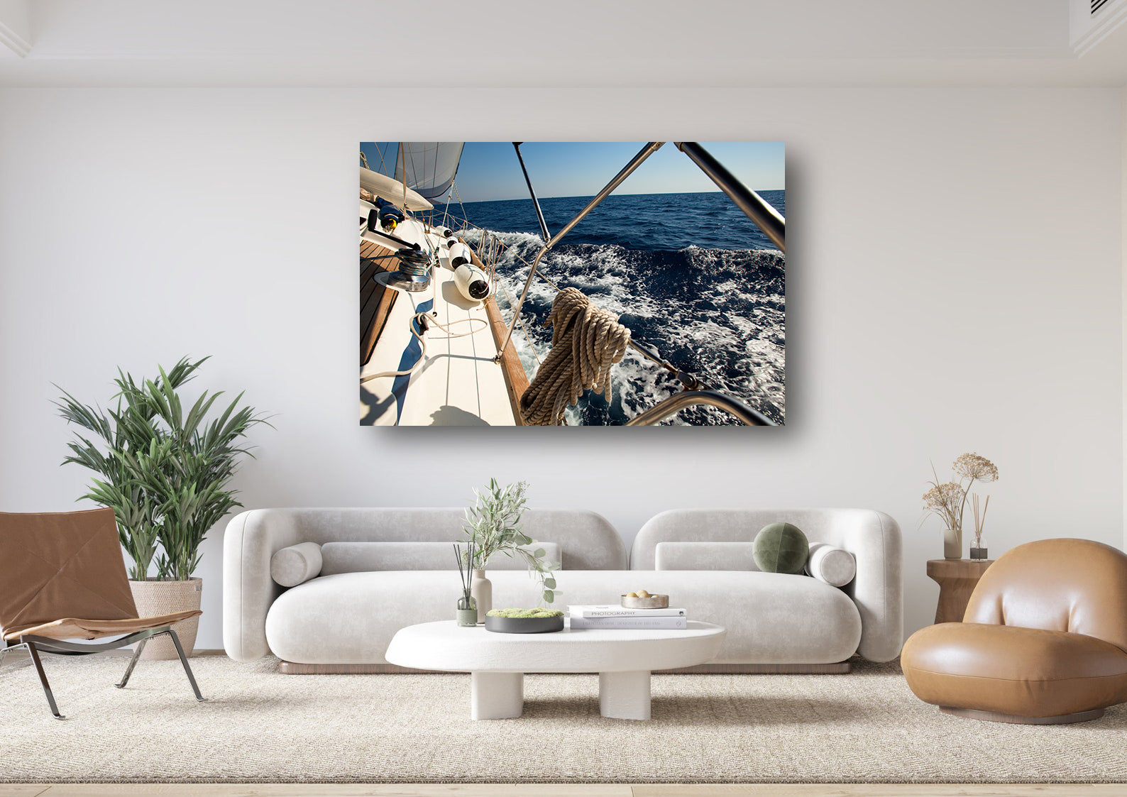 Peinture sur toile - Bateau en mer