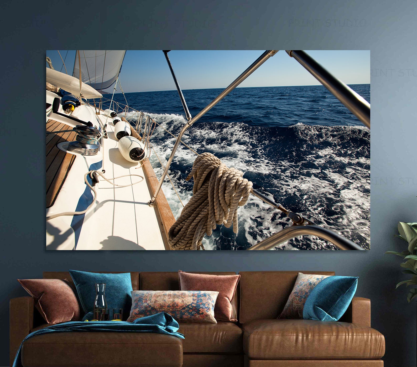 Peinture sur toile - Bateau en mer