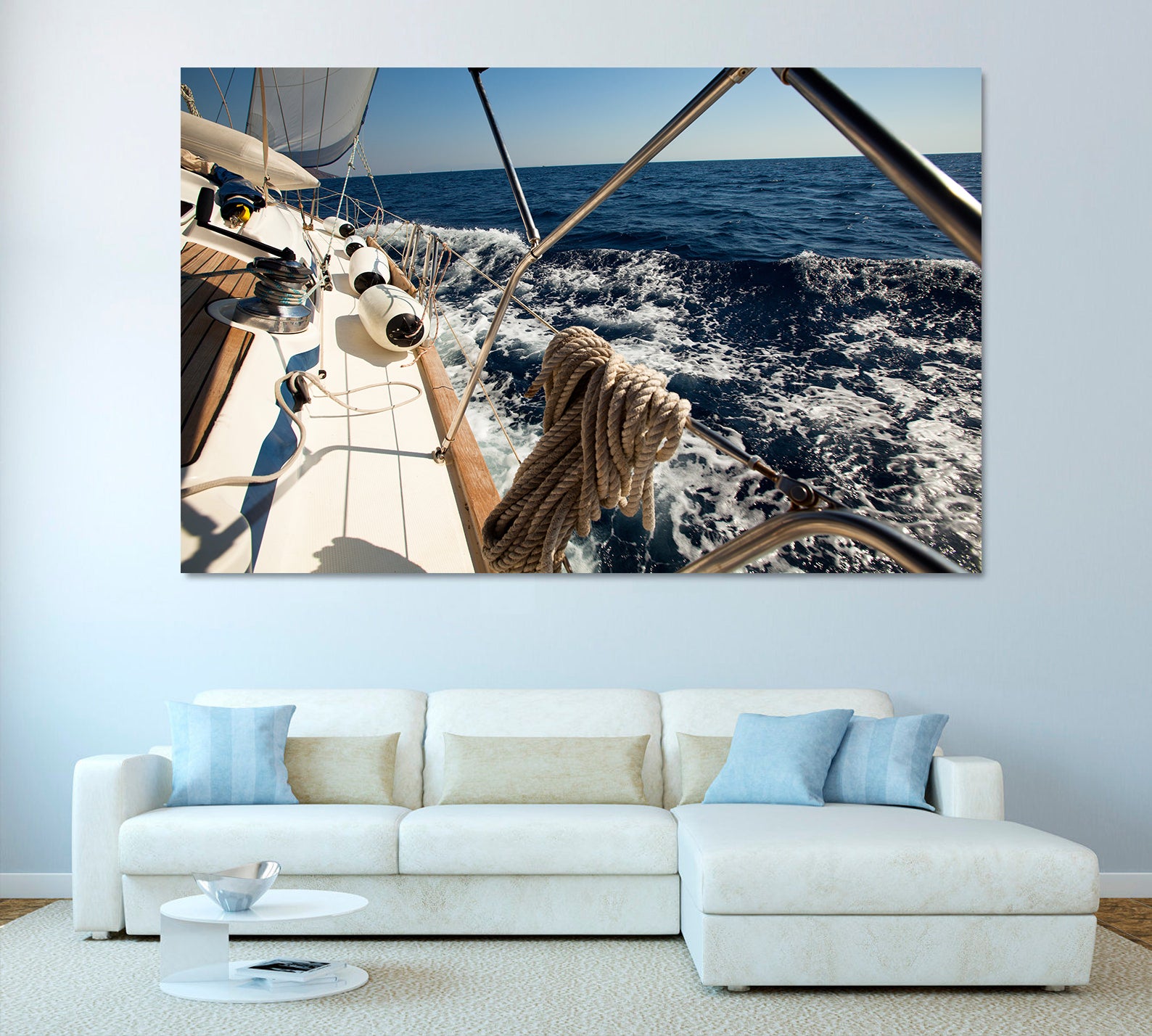 Peinture sur toile - Bateau en mer