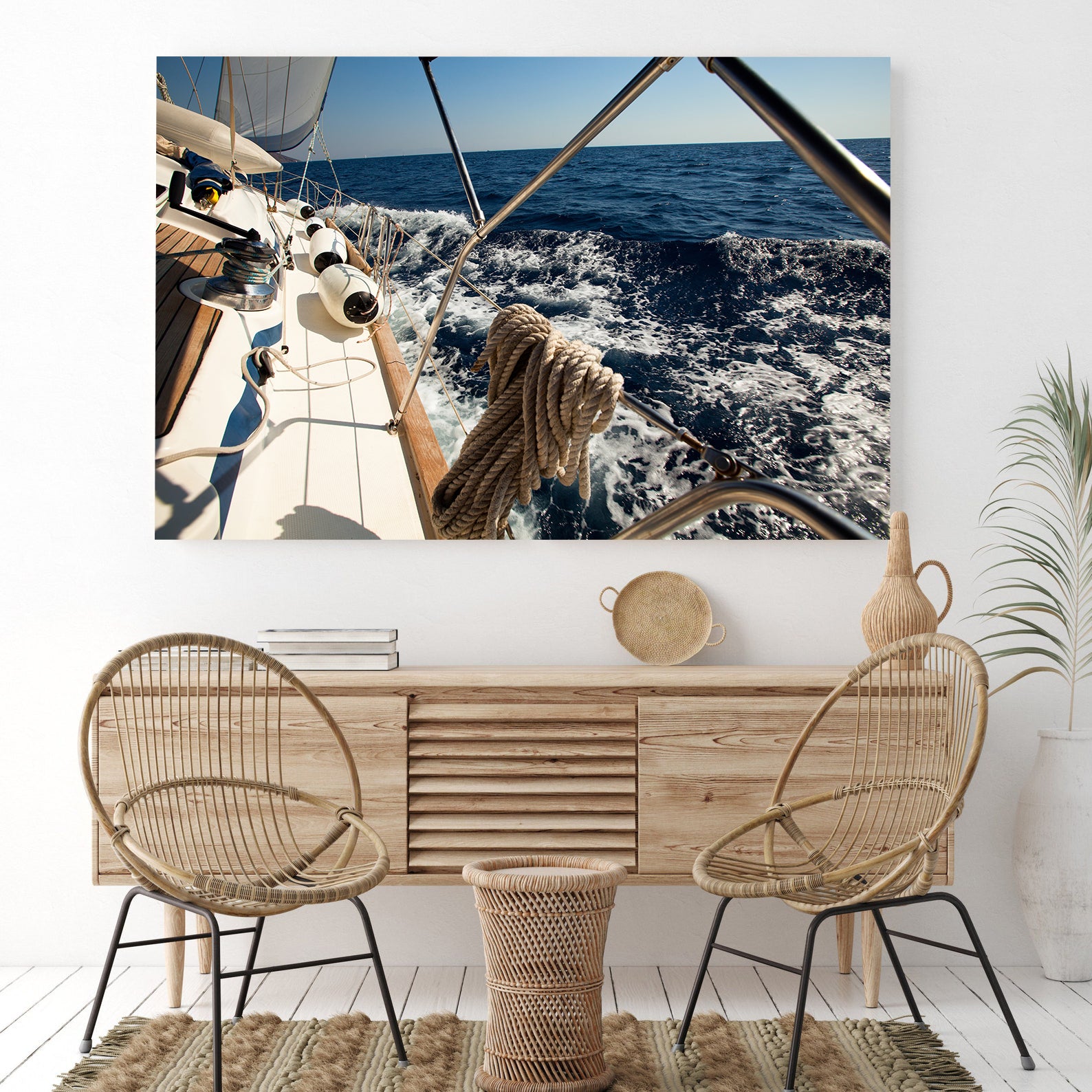 Peinture sur toile - Bateau en mer