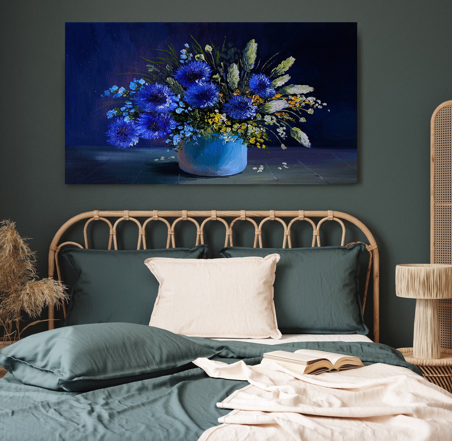 Leinwandbild - Blaue Blumen