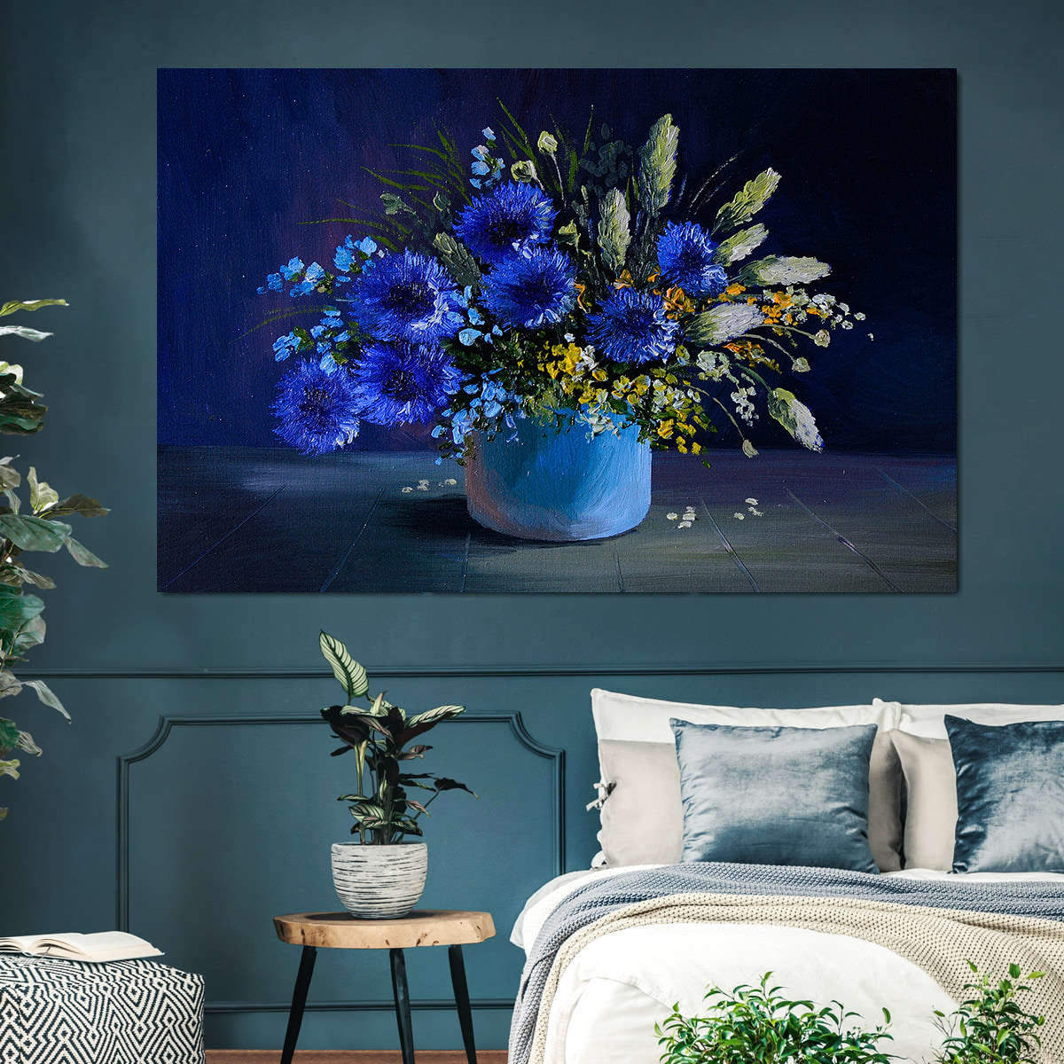 Leinwandbild - Blaue Blumen