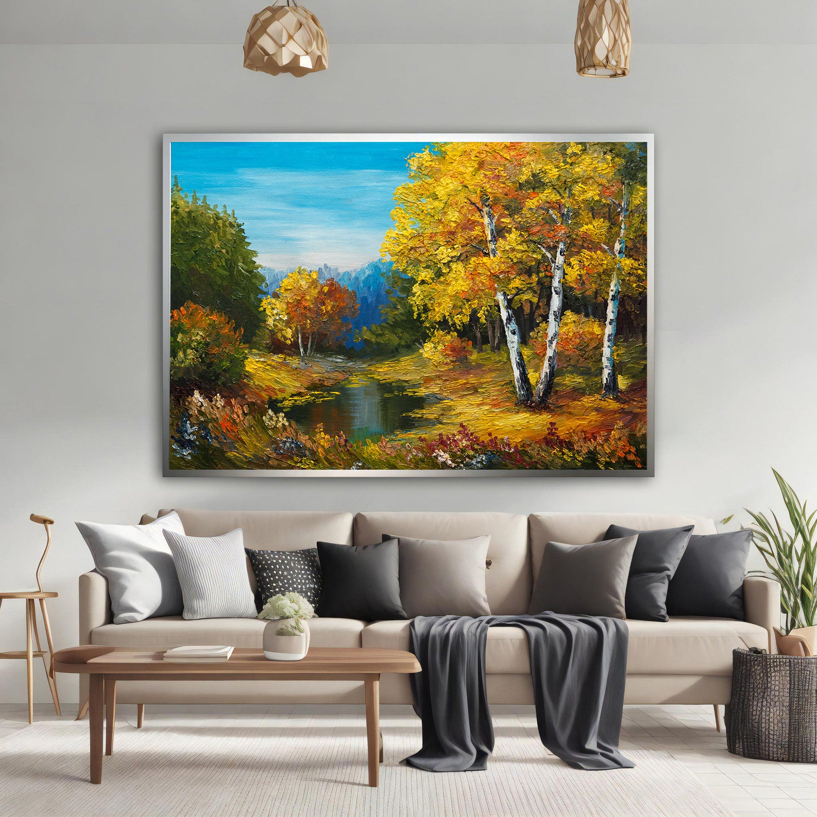 Peinture sur toile - Paysage d'automne