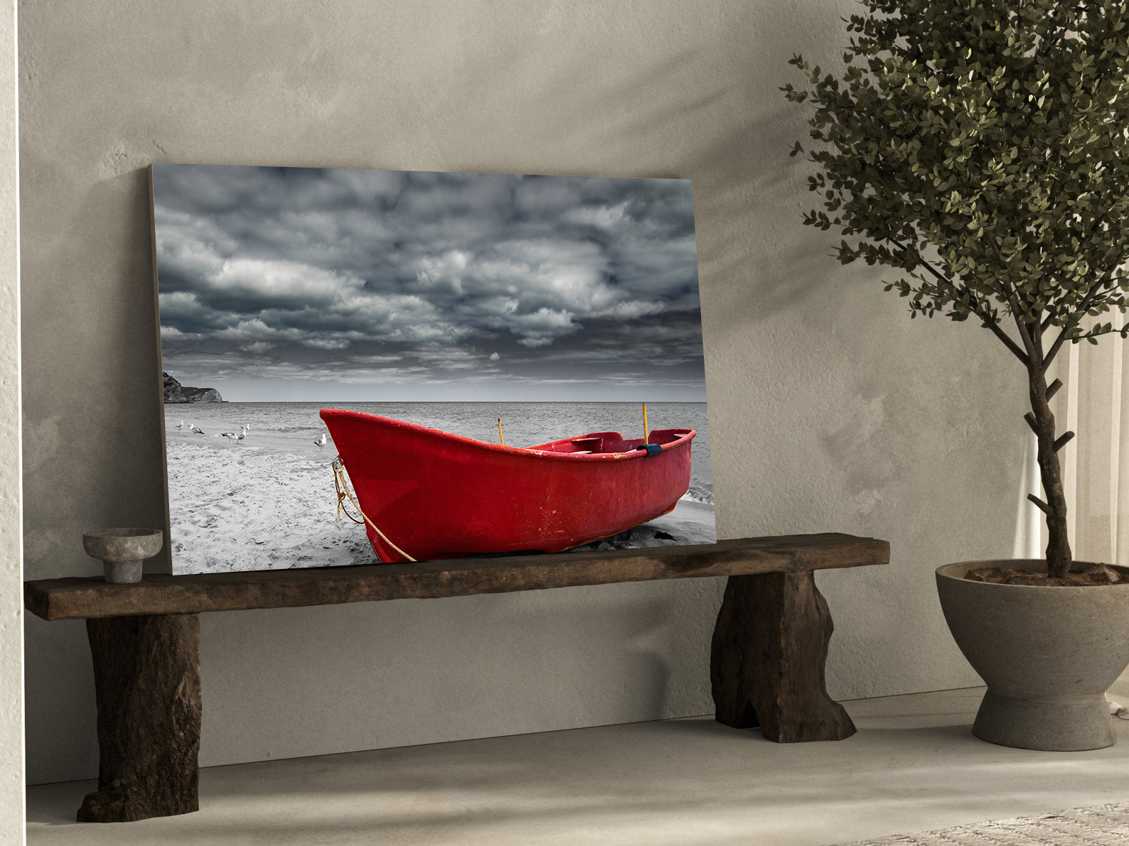 Leinwandgemälde - Kleines rotes Boot