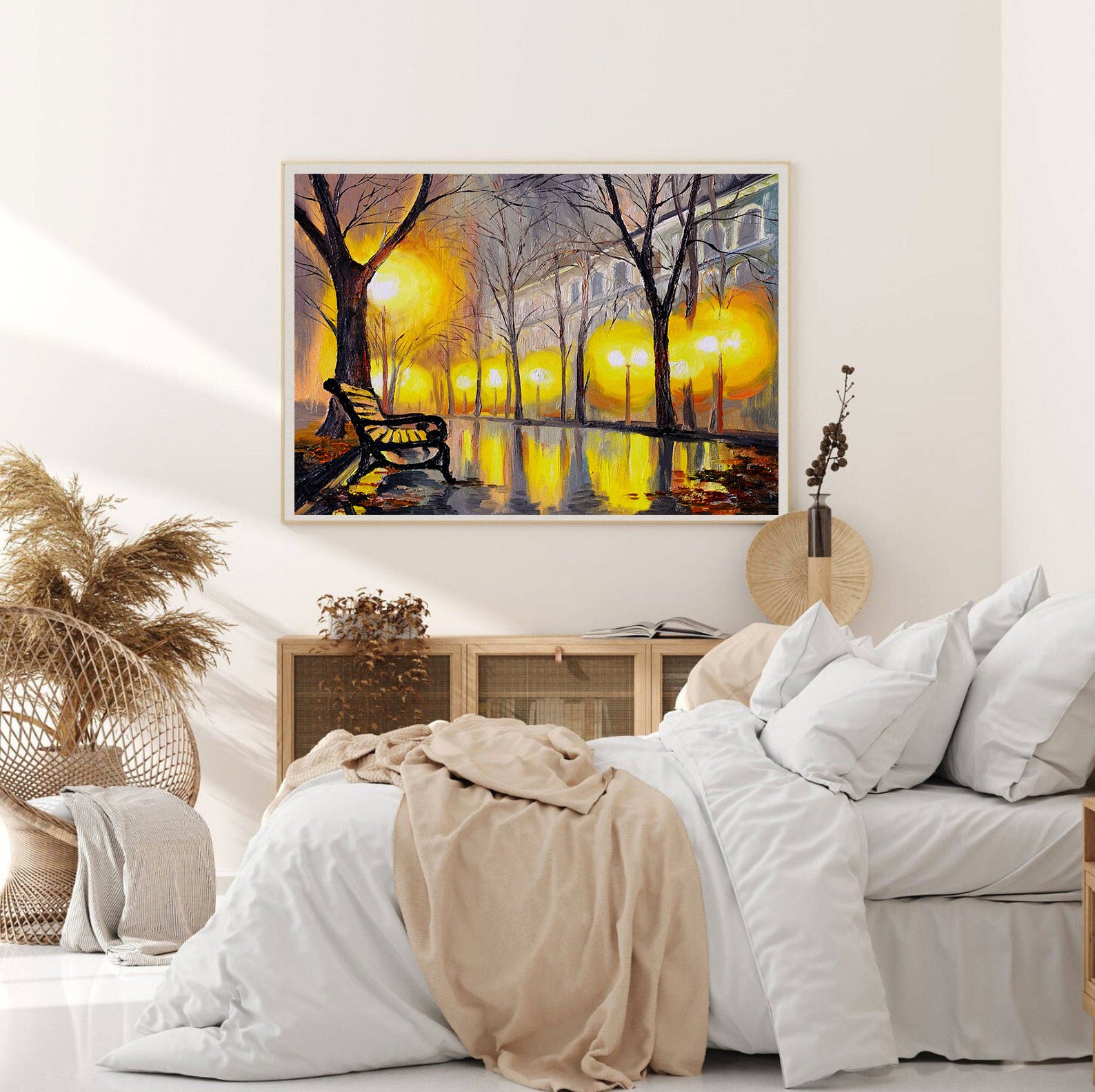 Leinwandgemälde - Regnerische Stadt