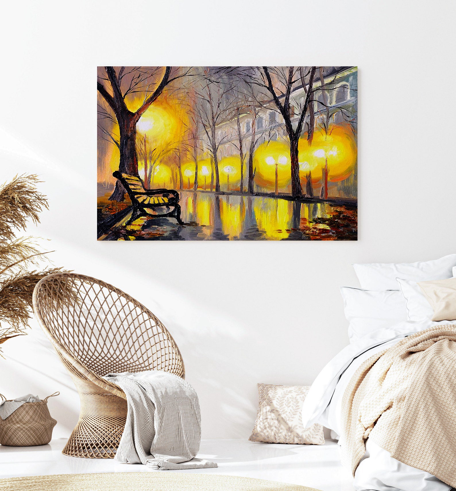 Leinwandgemälde - Regnerische Stadt