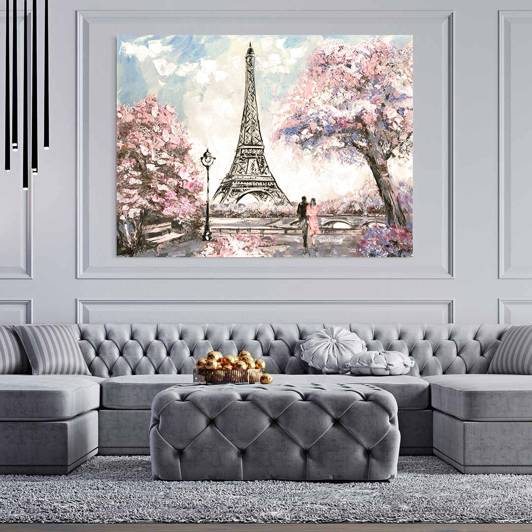 Leinwandbild - Liebe in Paris