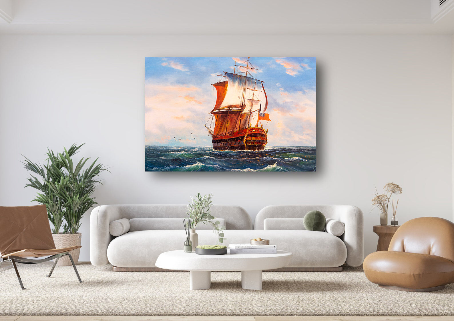 Peinture sur toile - Bateau en mer