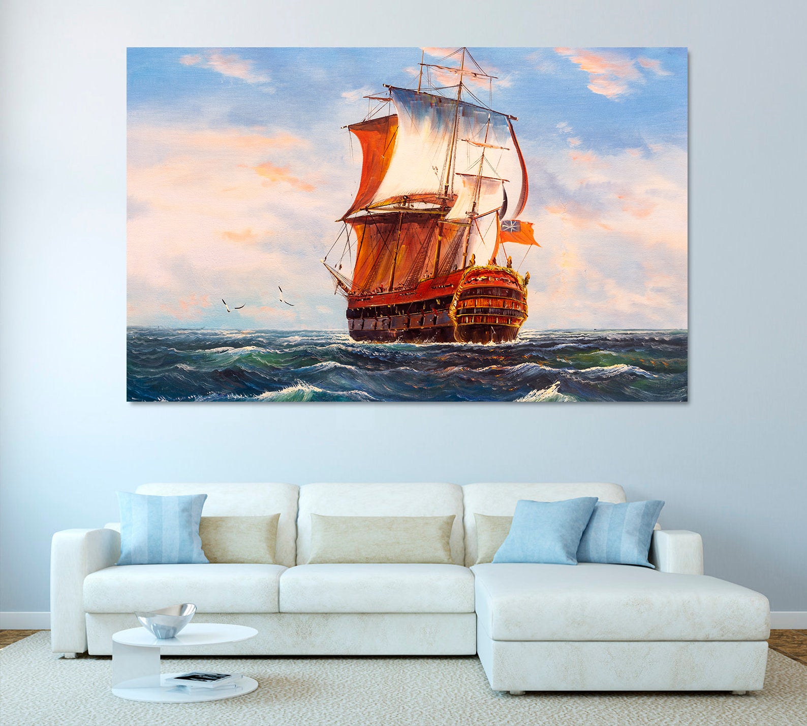 Peinture sur toile - Bateau en mer