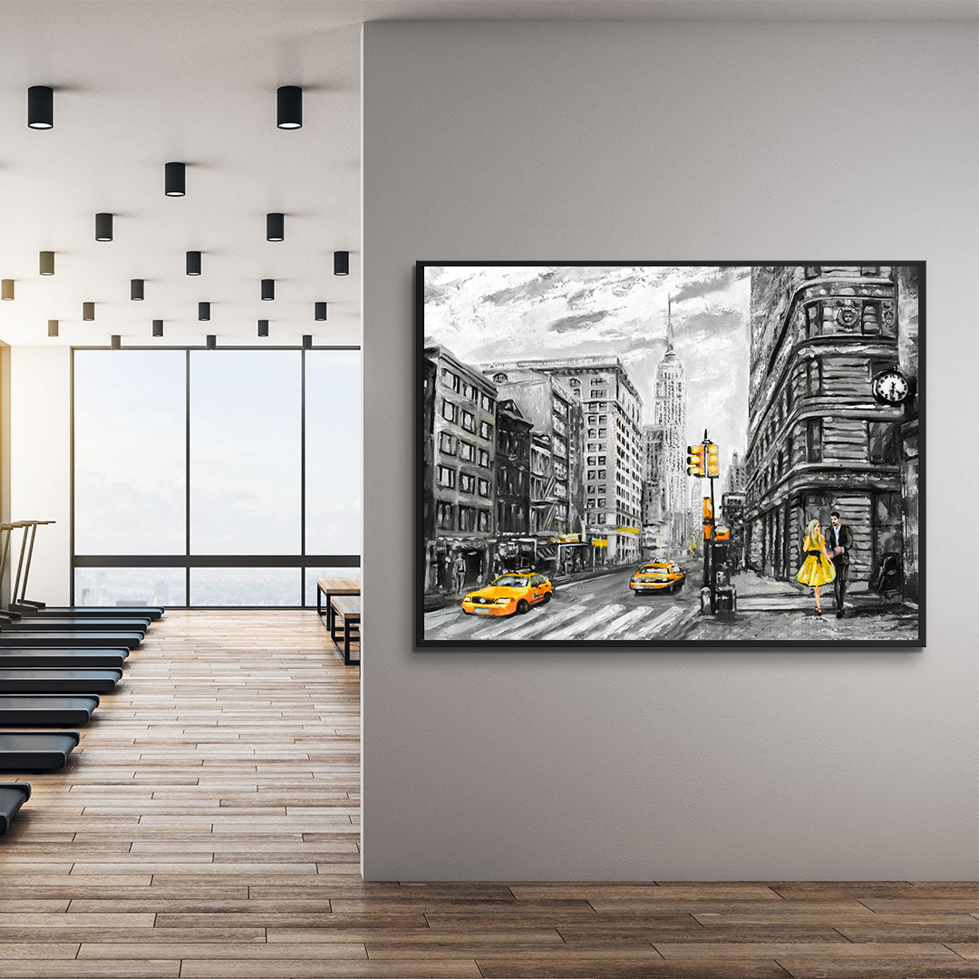Leinwandgemälde - Schwarz-Weiß-Stadt