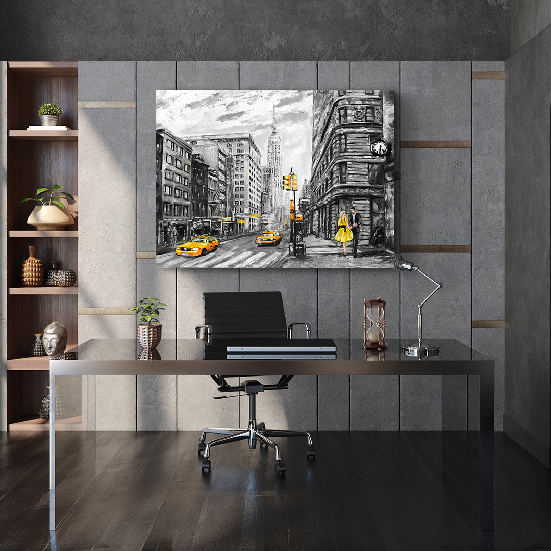 Leinwandgemälde - Schwarz-Weiß-Stadt