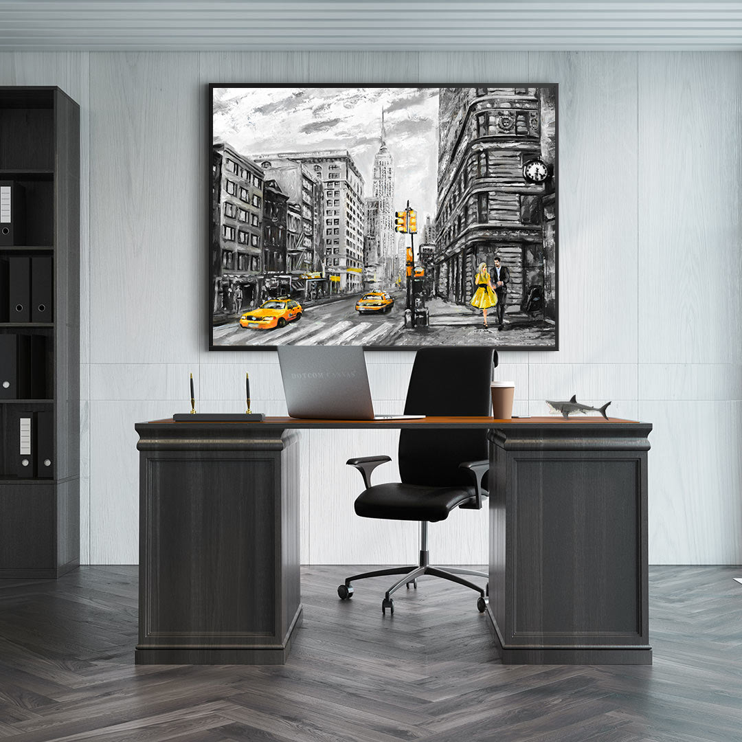 Leinwandgemälde - Schwarz-Weiß-Stadt