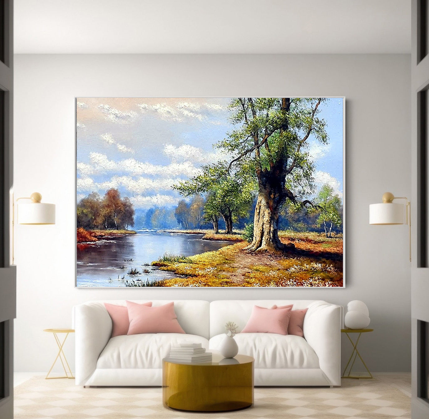 Leinwandgemälde - Flusslandschaft