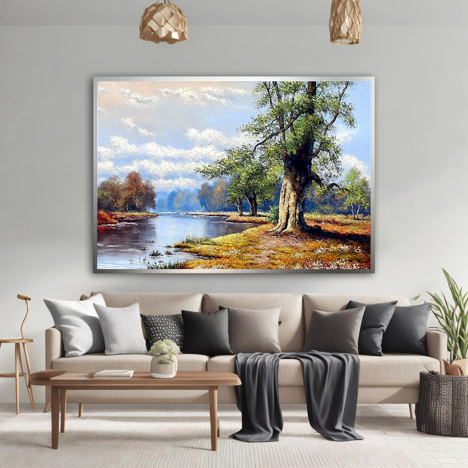 Leinwandgemälde - Flusslandschaft