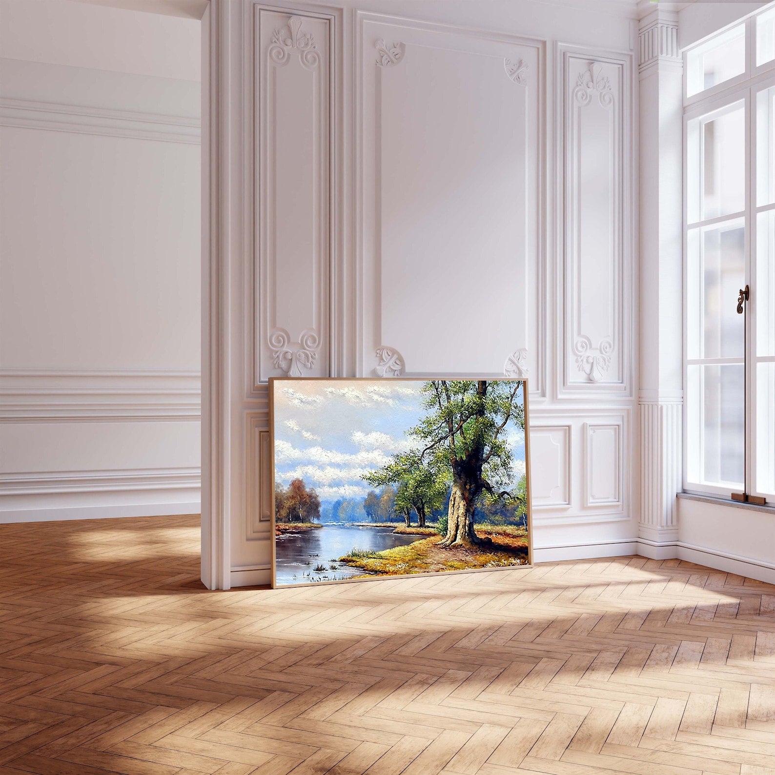 Leinwandgemälde - Flusslandschaft