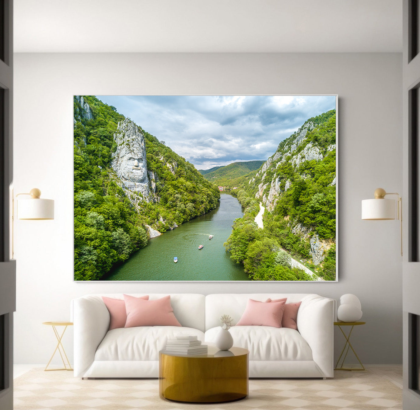 Leinwandbild - Felsstatue