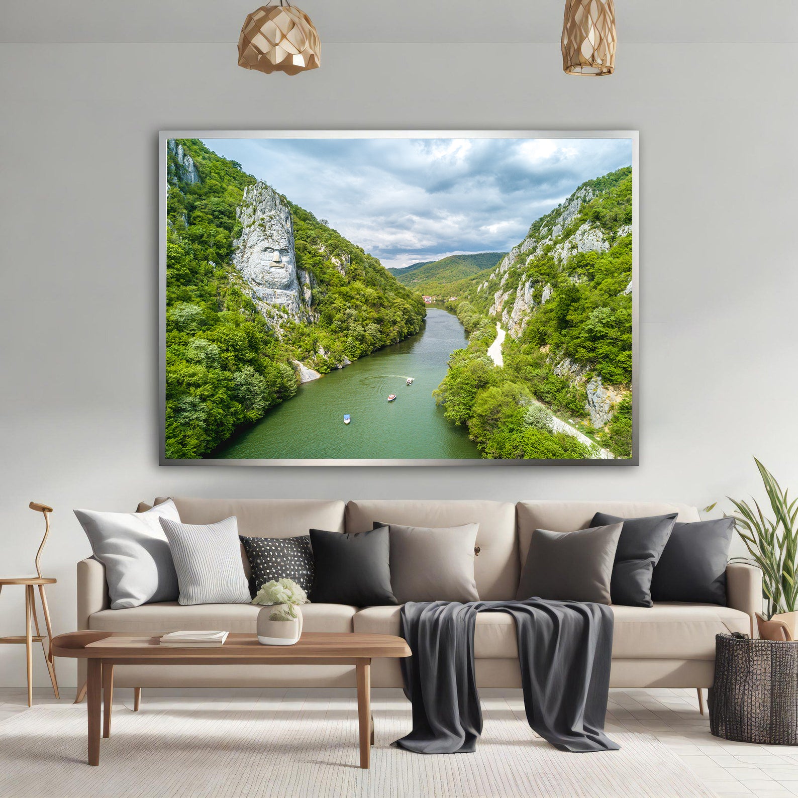 Leinwandbild - Felsstatue