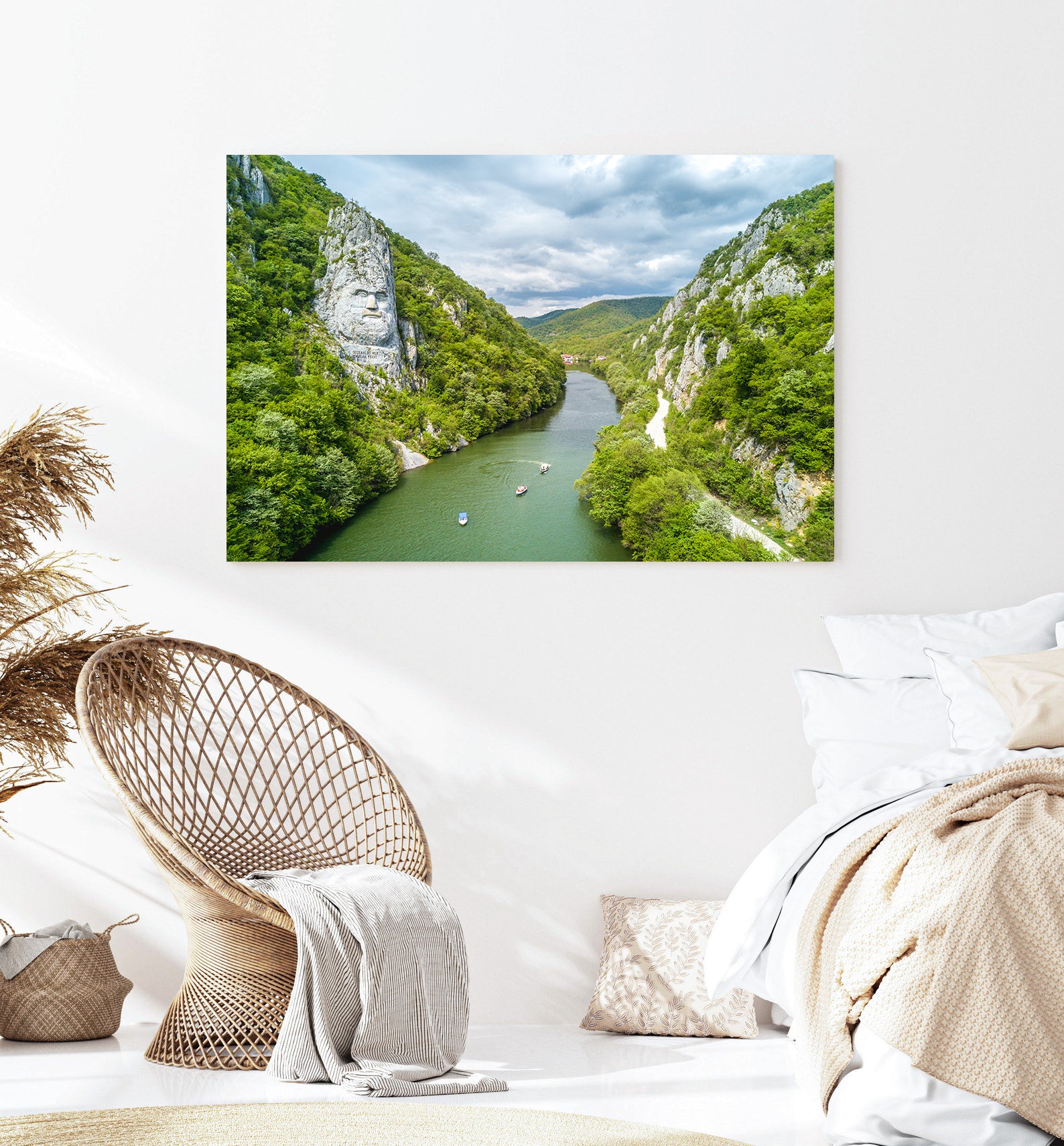 Leinwandbild - Felsstatue