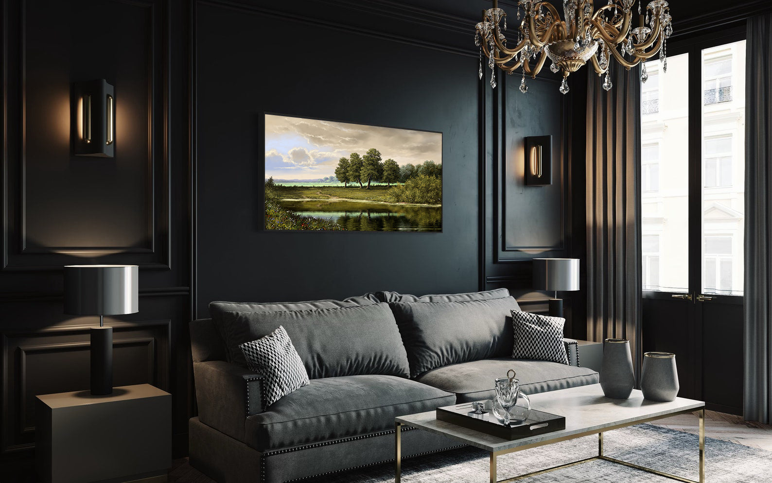 Leinwandgemälde - Schlichte Landschaft