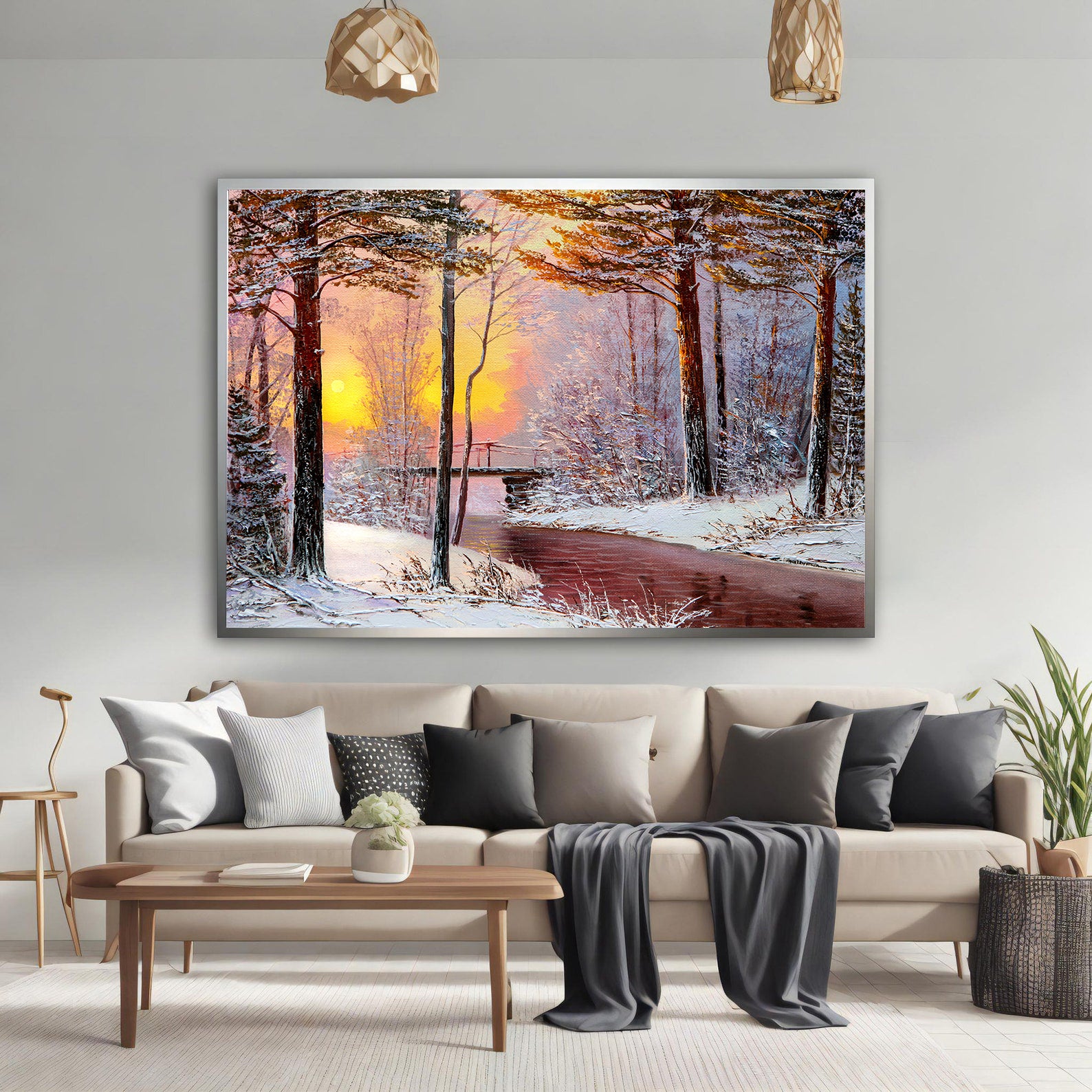Leinwandbild - Winterlandschaft Wald