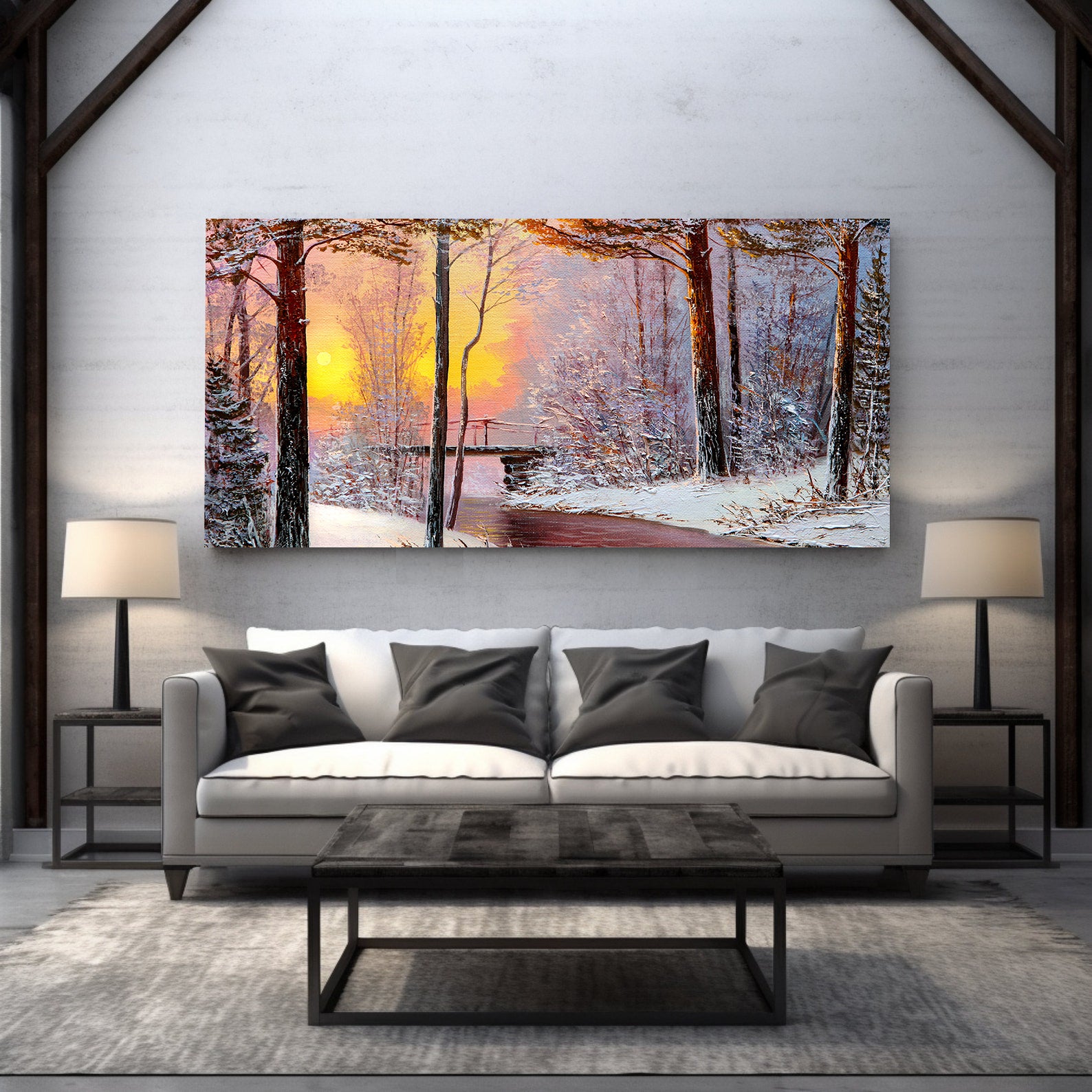 Leinwandbild - Winterlandschaft Wald