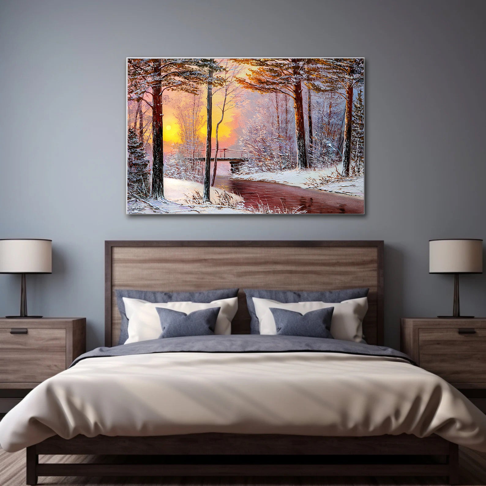 Leinwandbild - Winterlandschaft Wald