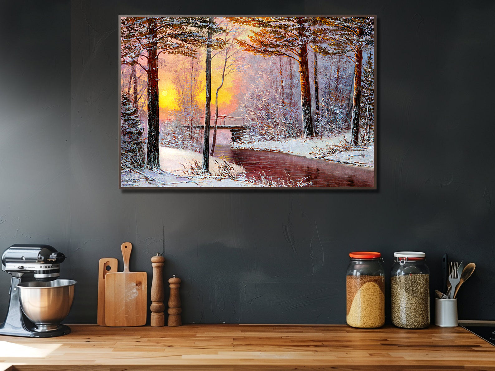 Leinwandbild - Winterlandschaft Wald