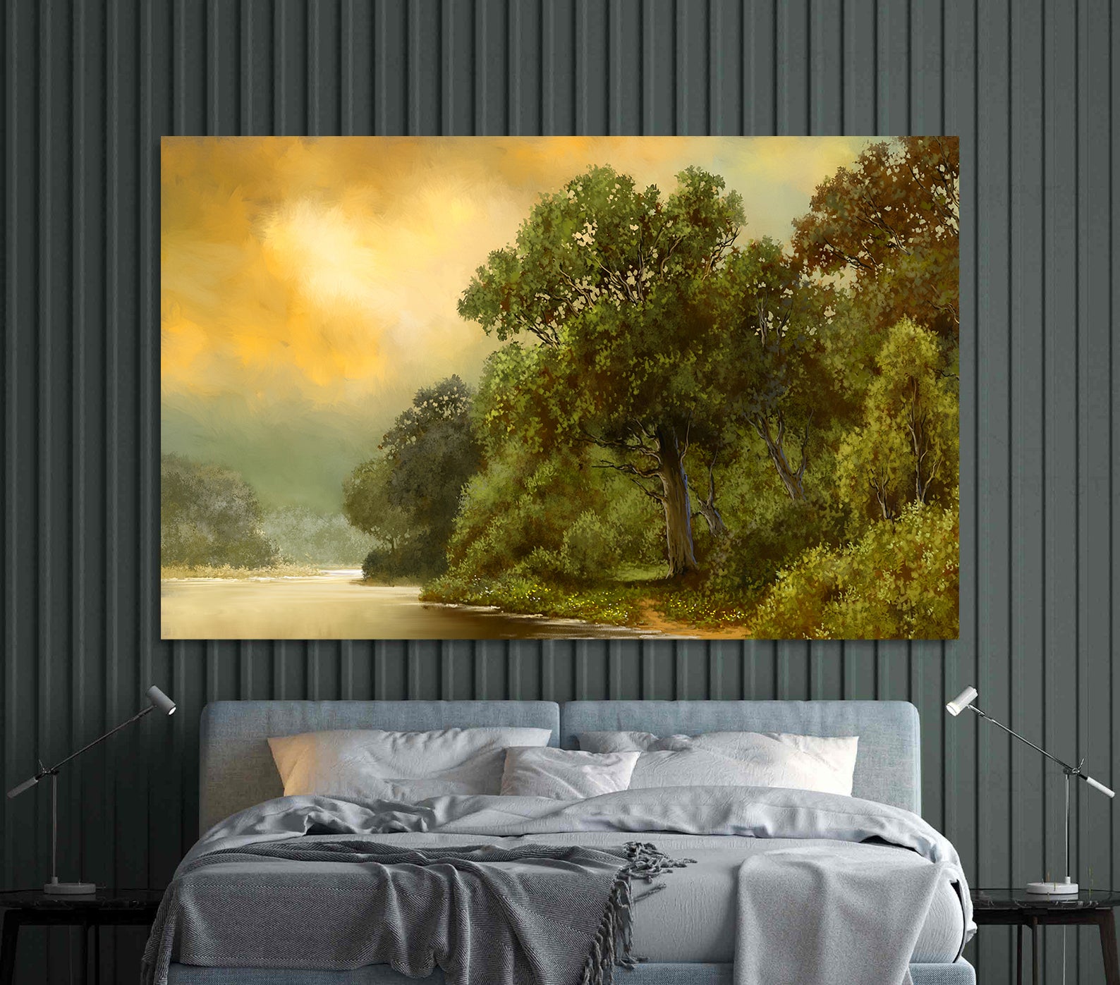 Peinture sur toile - Paysage forestier