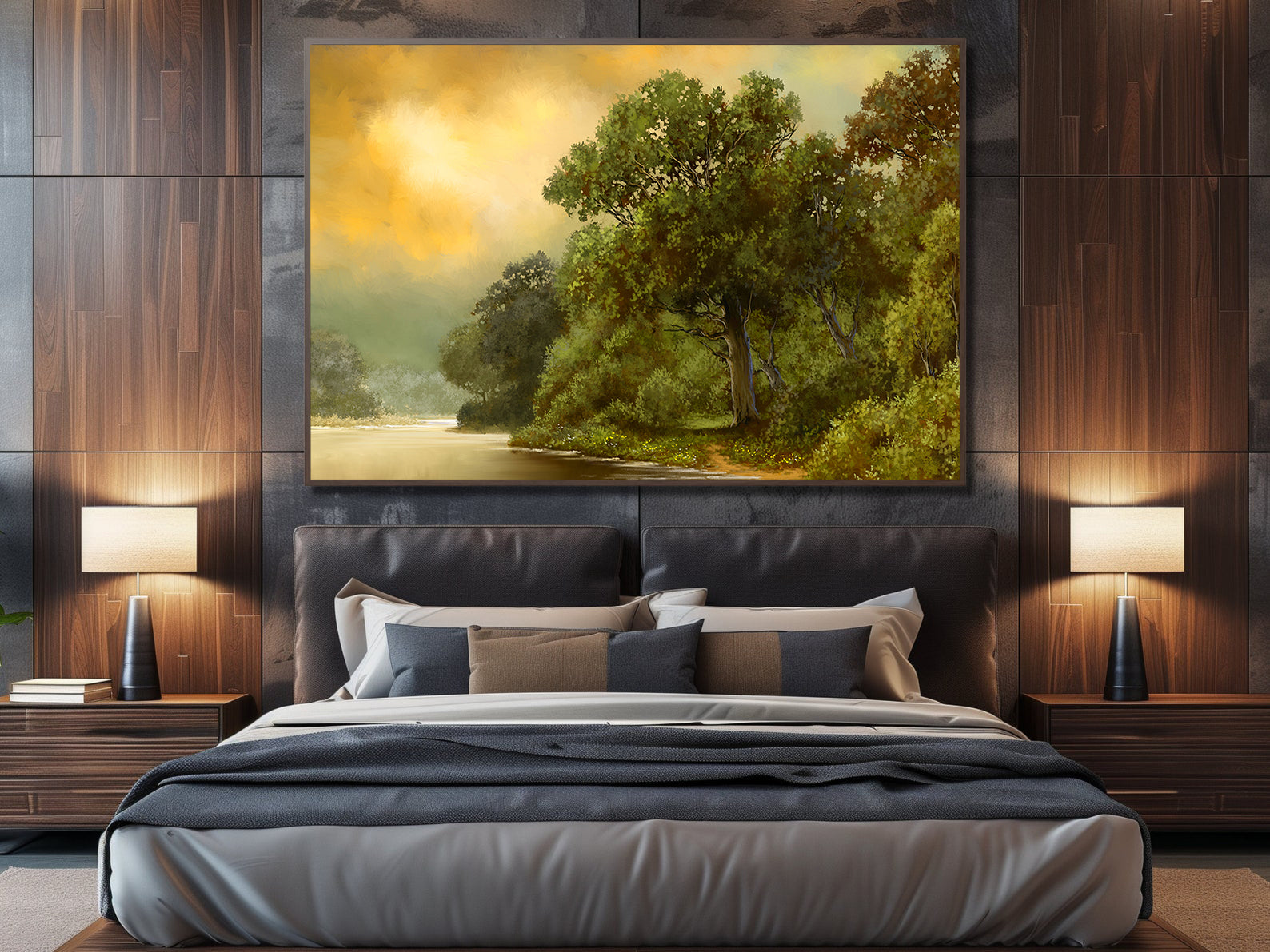 Peinture sur toile - Paysage forestier