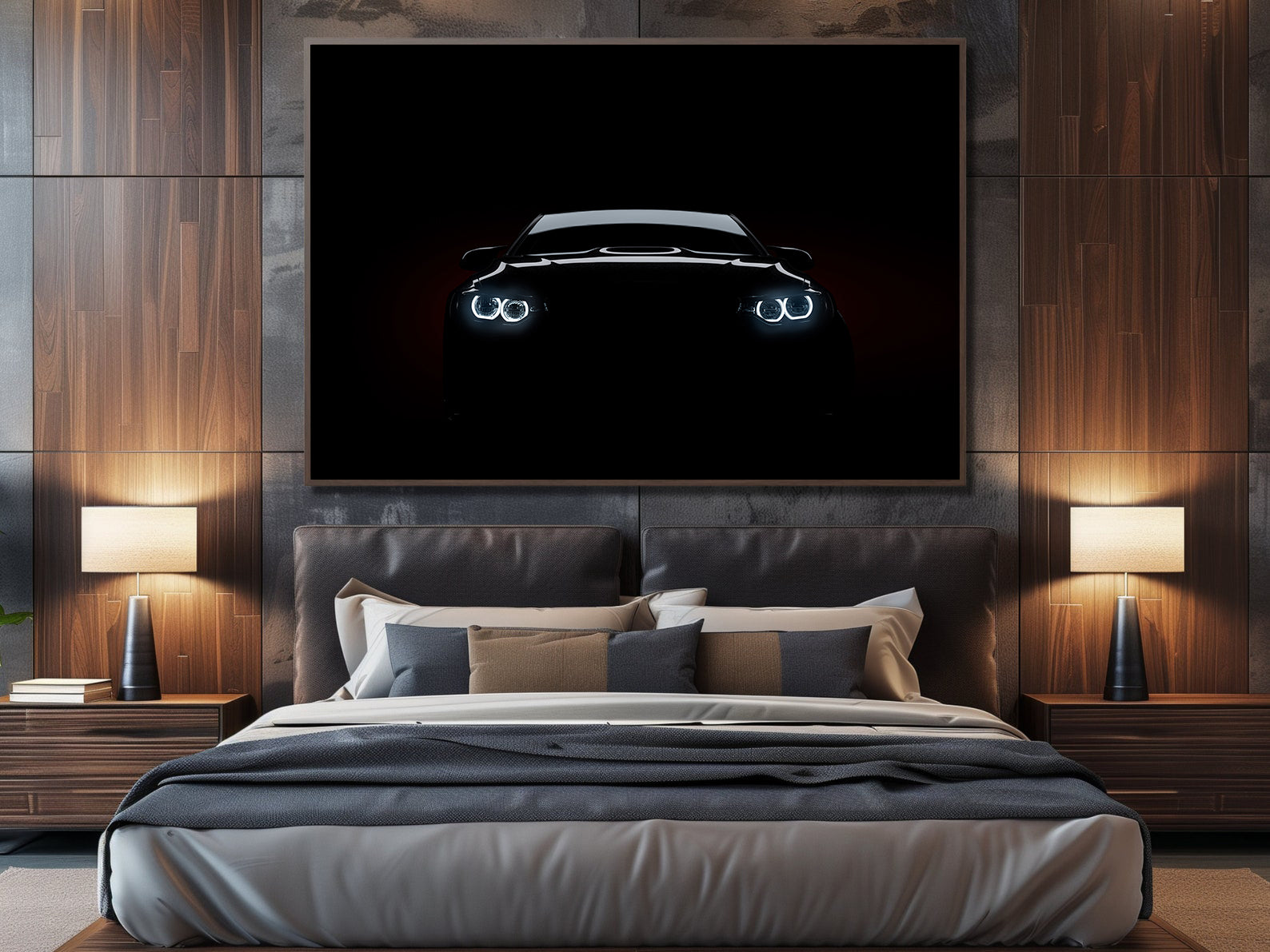 Leinwandbild - BMW im Dunkeln