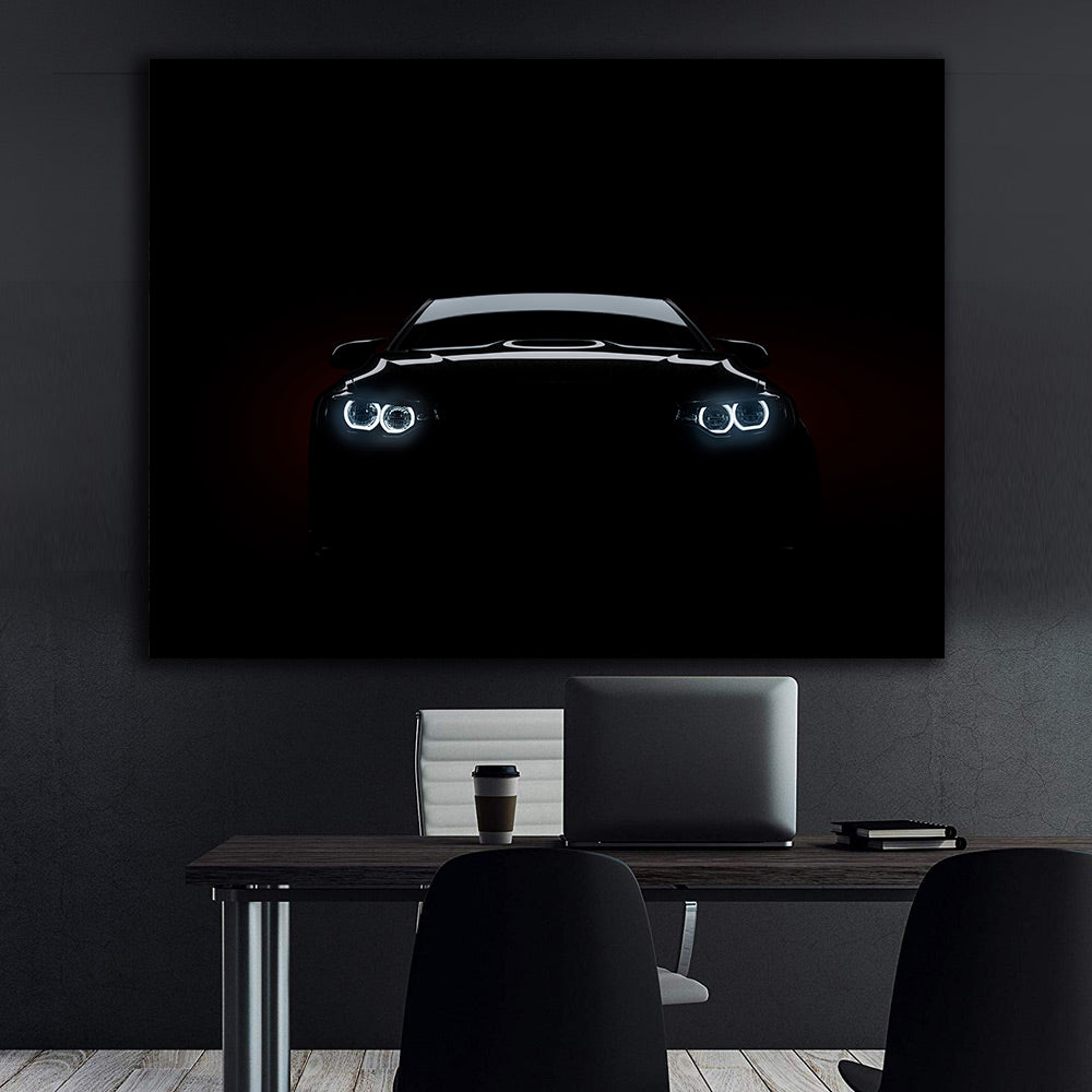 Leinwandbild - BMW im Dunkeln