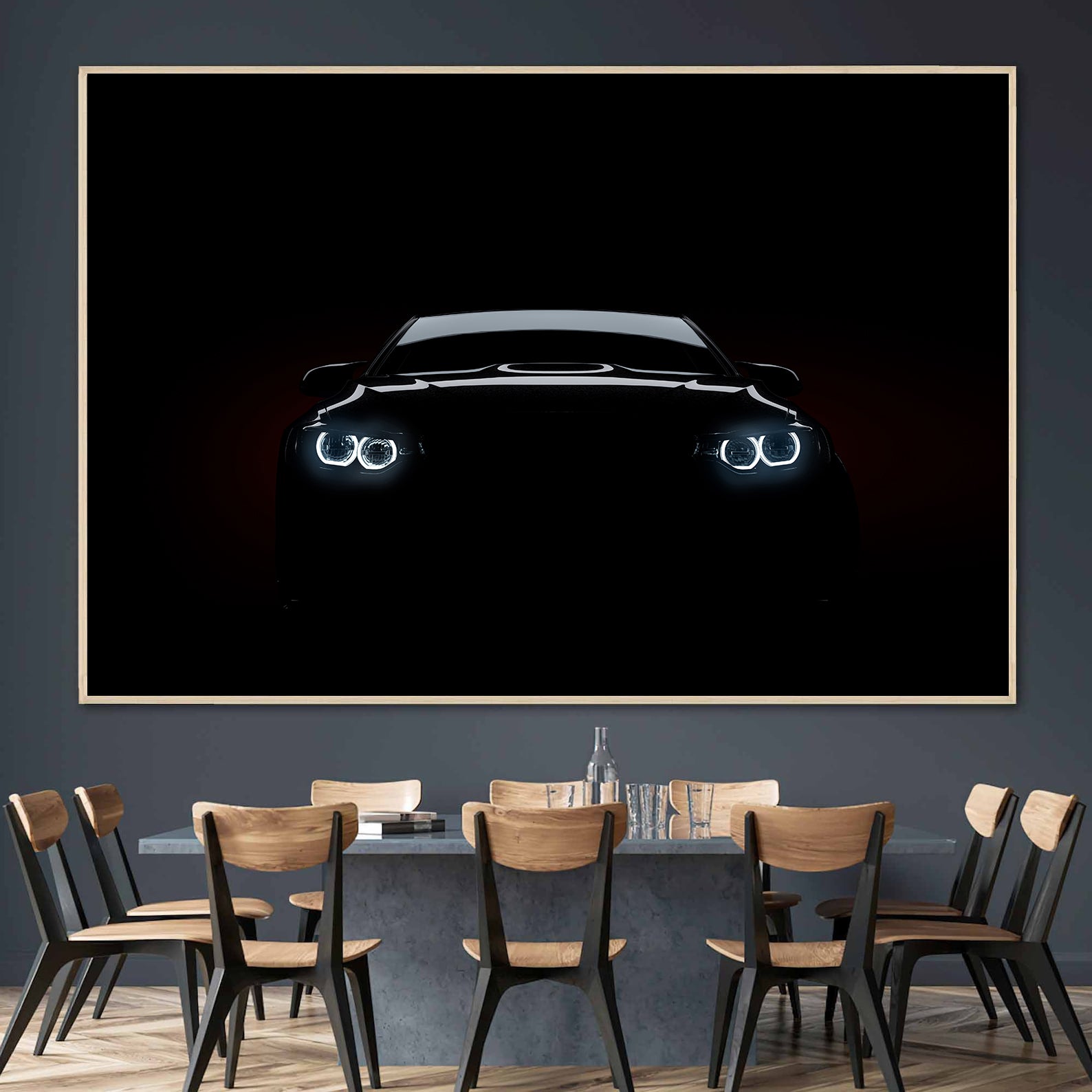 Leinwandbild - BMW im Dunkeln