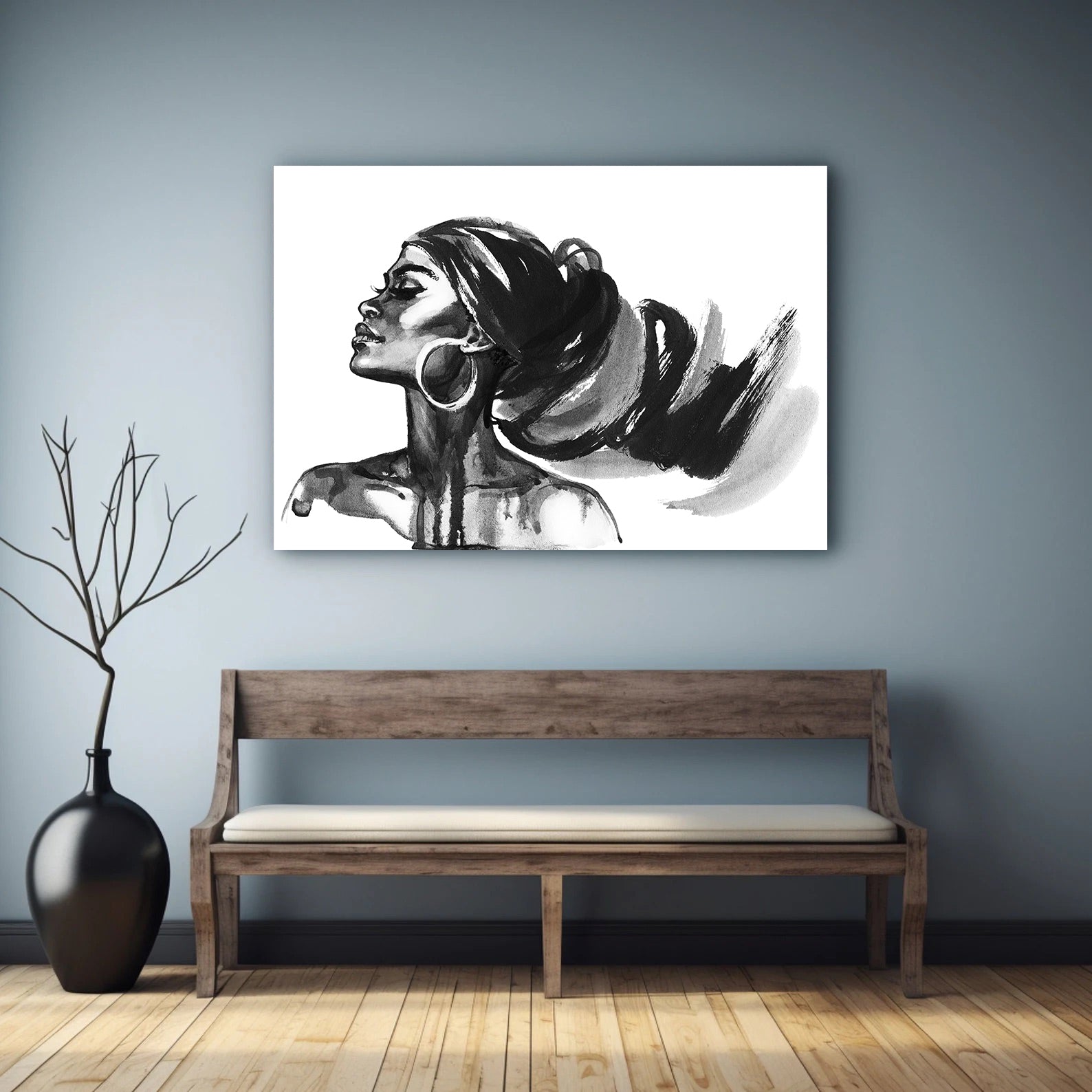 Leinwandgemälde - Schwarz-Weiß-Porträt