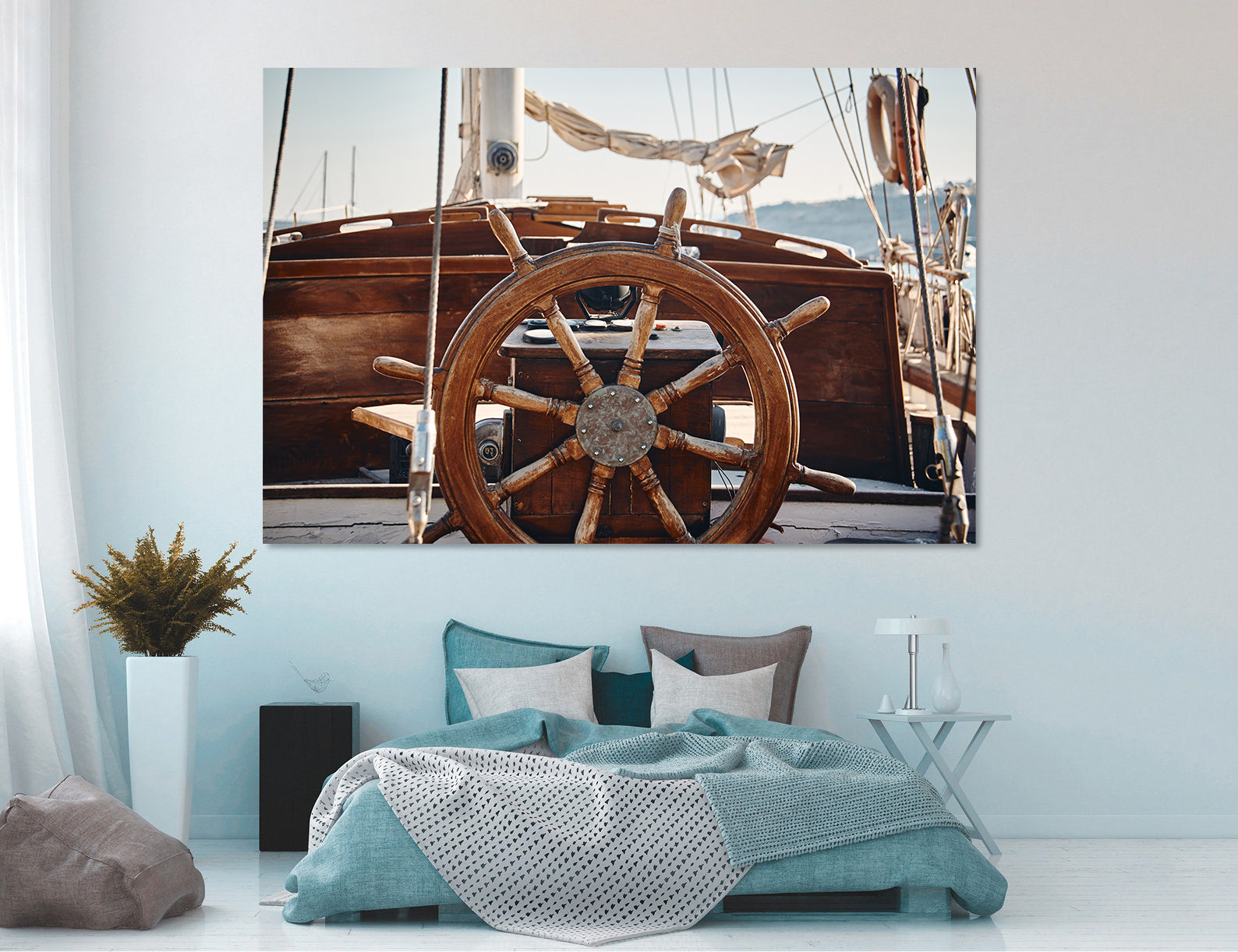 Peinture sur toile - Le gouvernail du navire