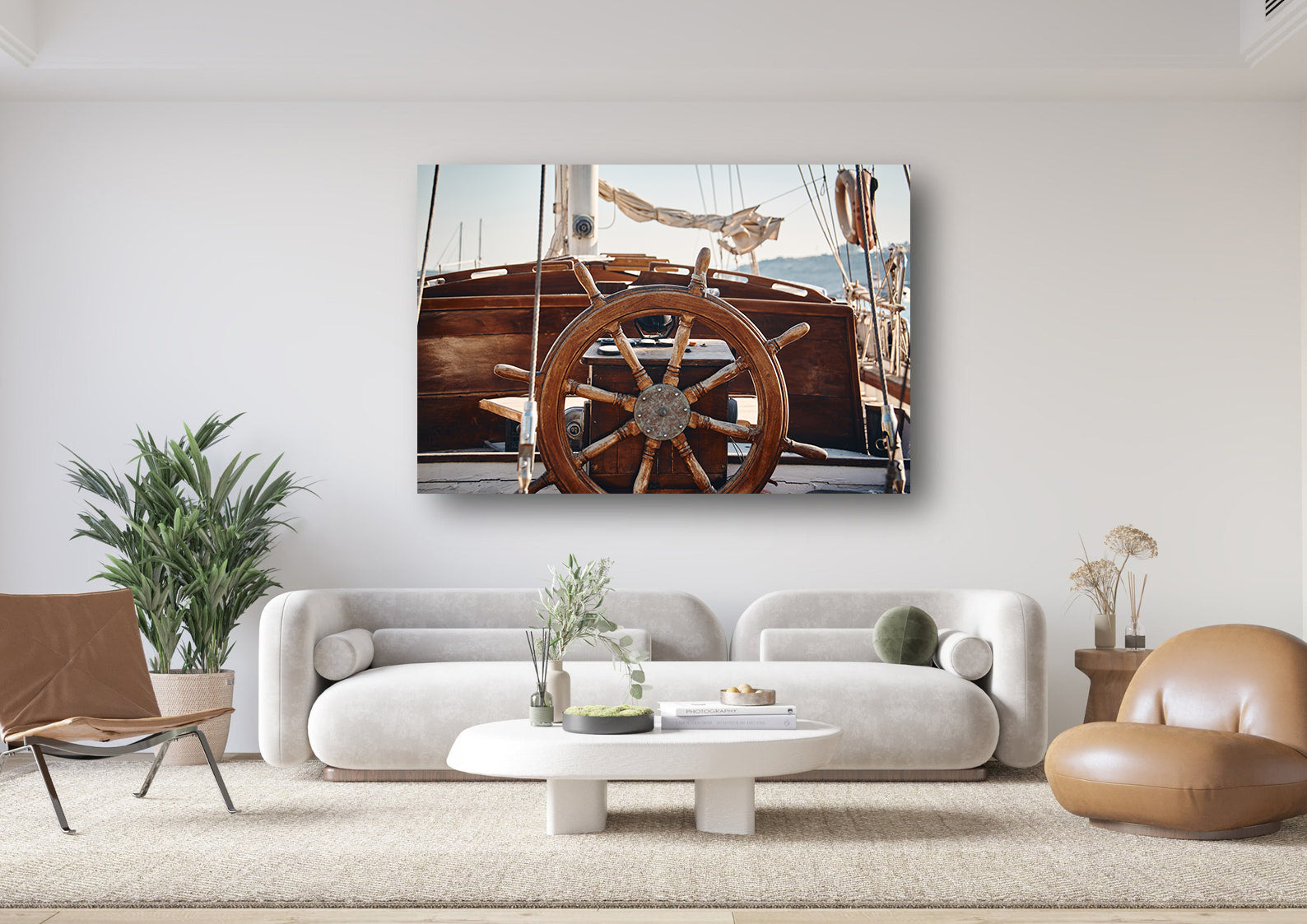 Peinture sur toile - Le gouvernail du navire