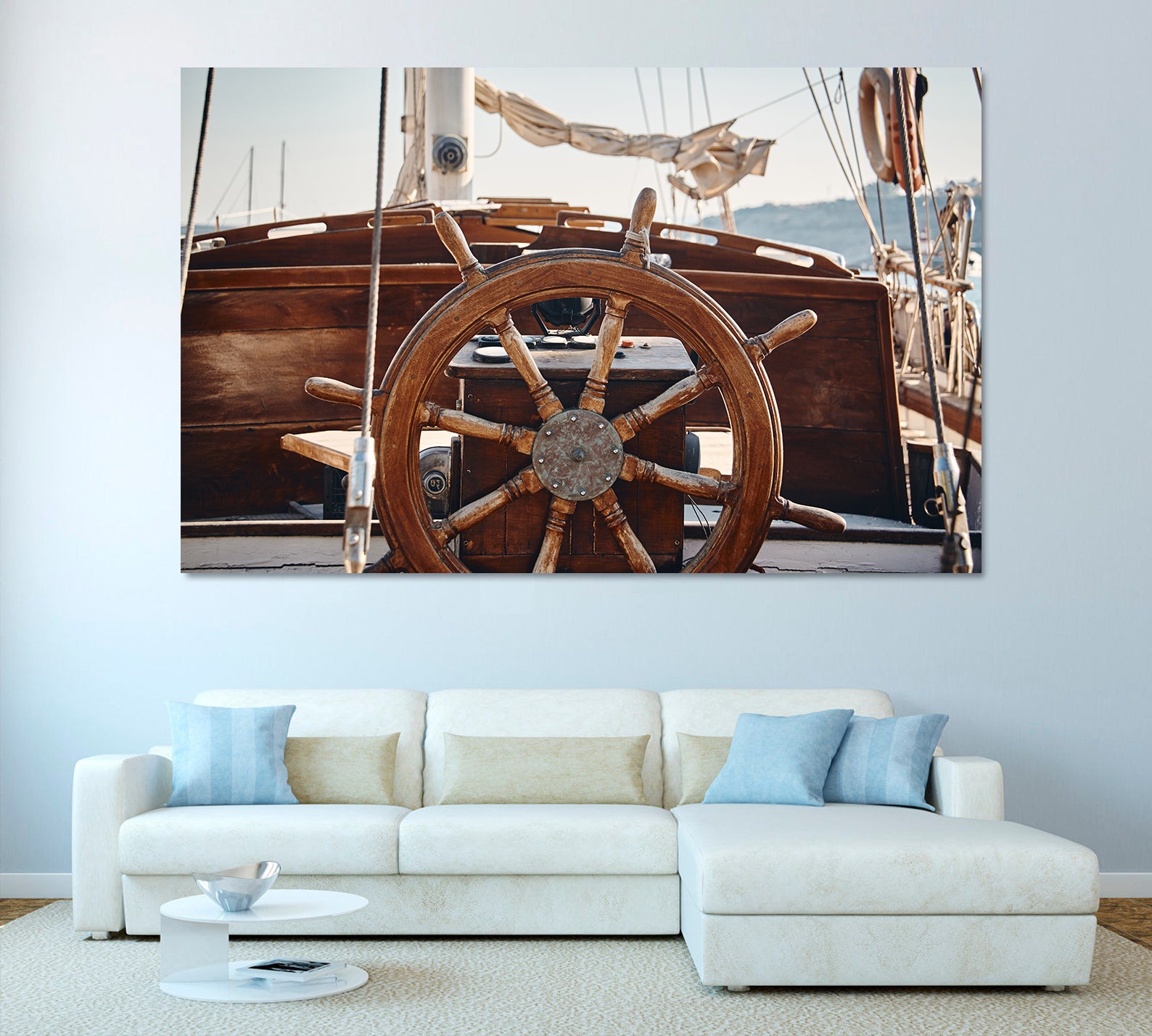 Peinture sur toile - Le gouvernail du navire