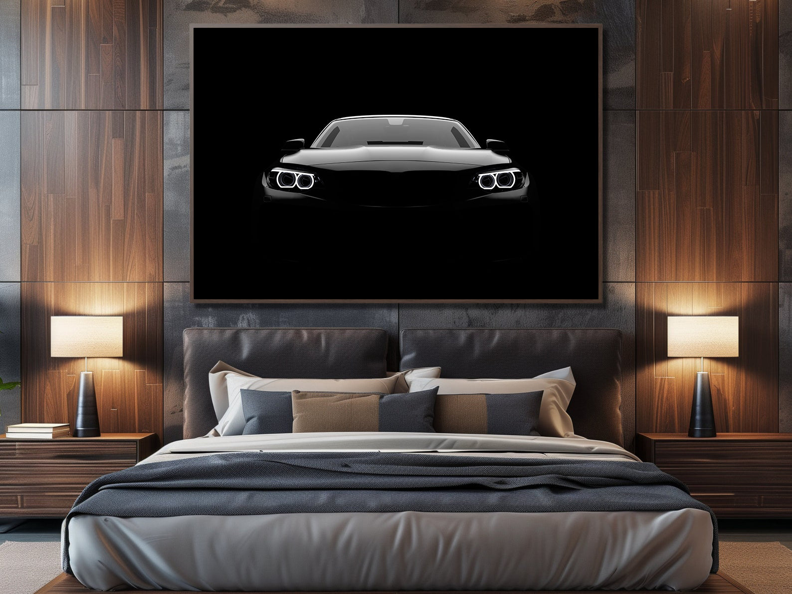 Leinwandbild - BMW im Dunkeln
