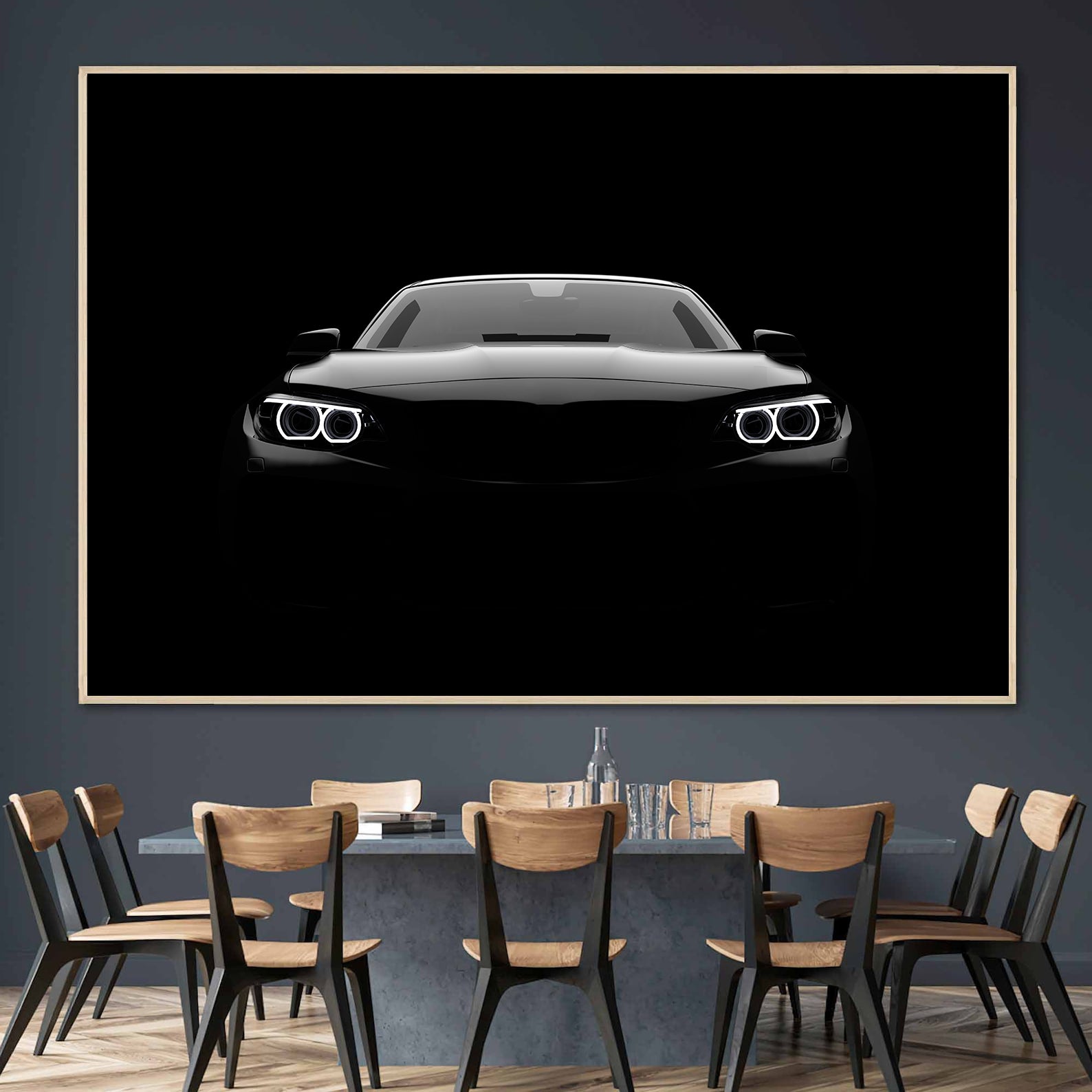 Leinwandbild - BMW im Dunkeln