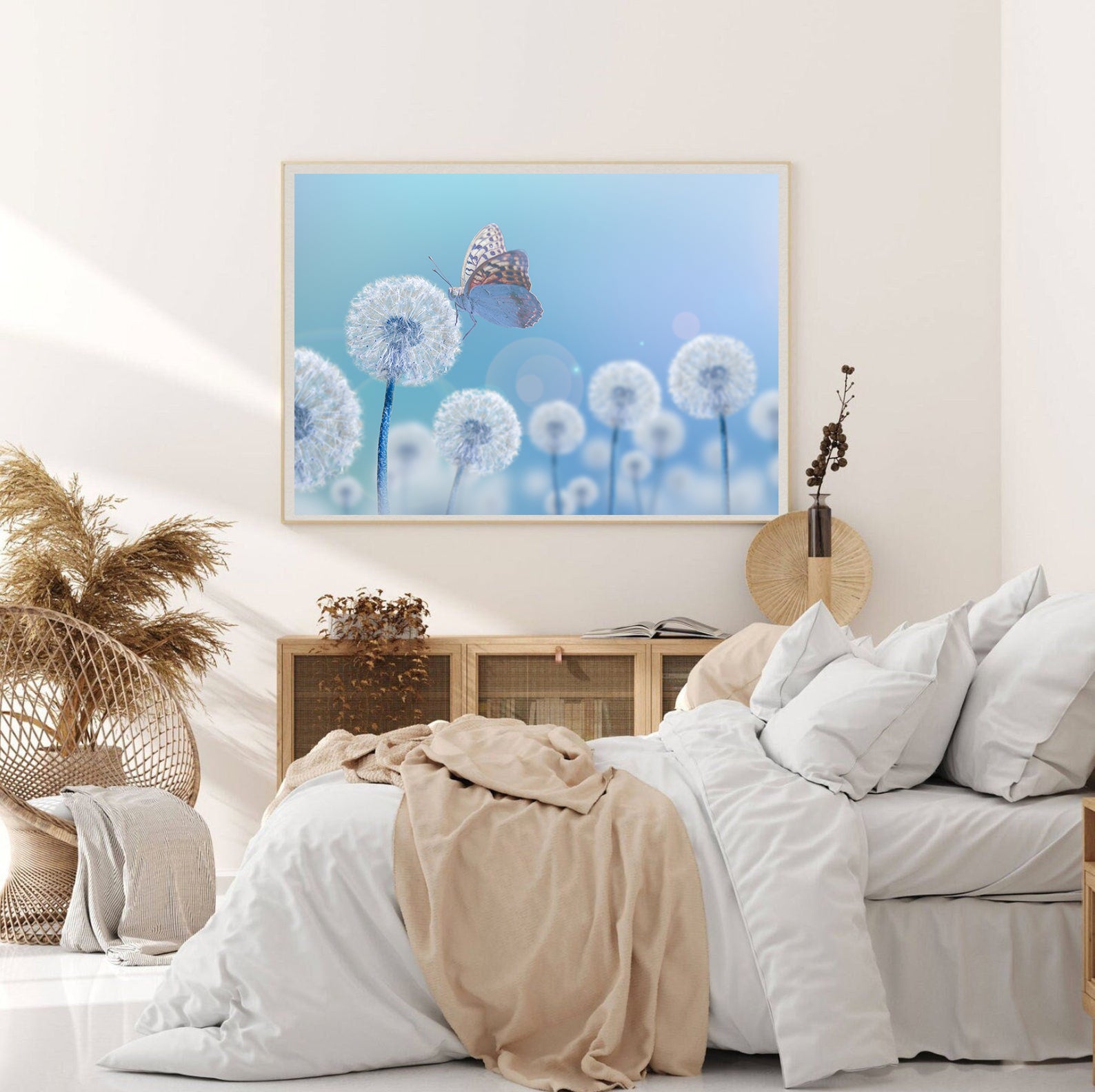 Tablou Canvas - Fluture pe Păpădii