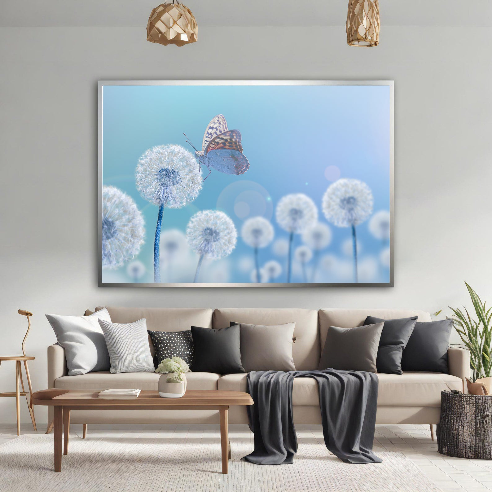 Tablou Canvas - Fluture pe Păpădii