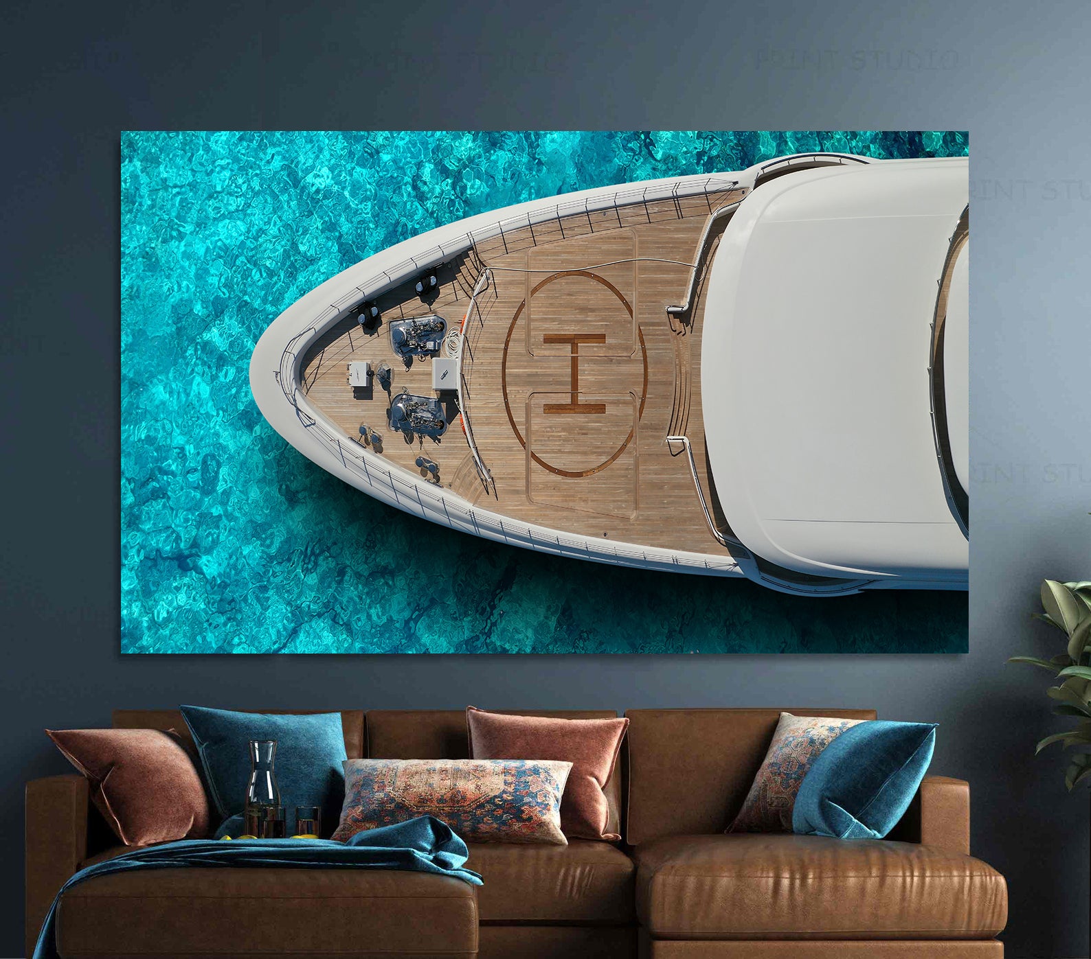 Peinture sur toile - Bateau en mer