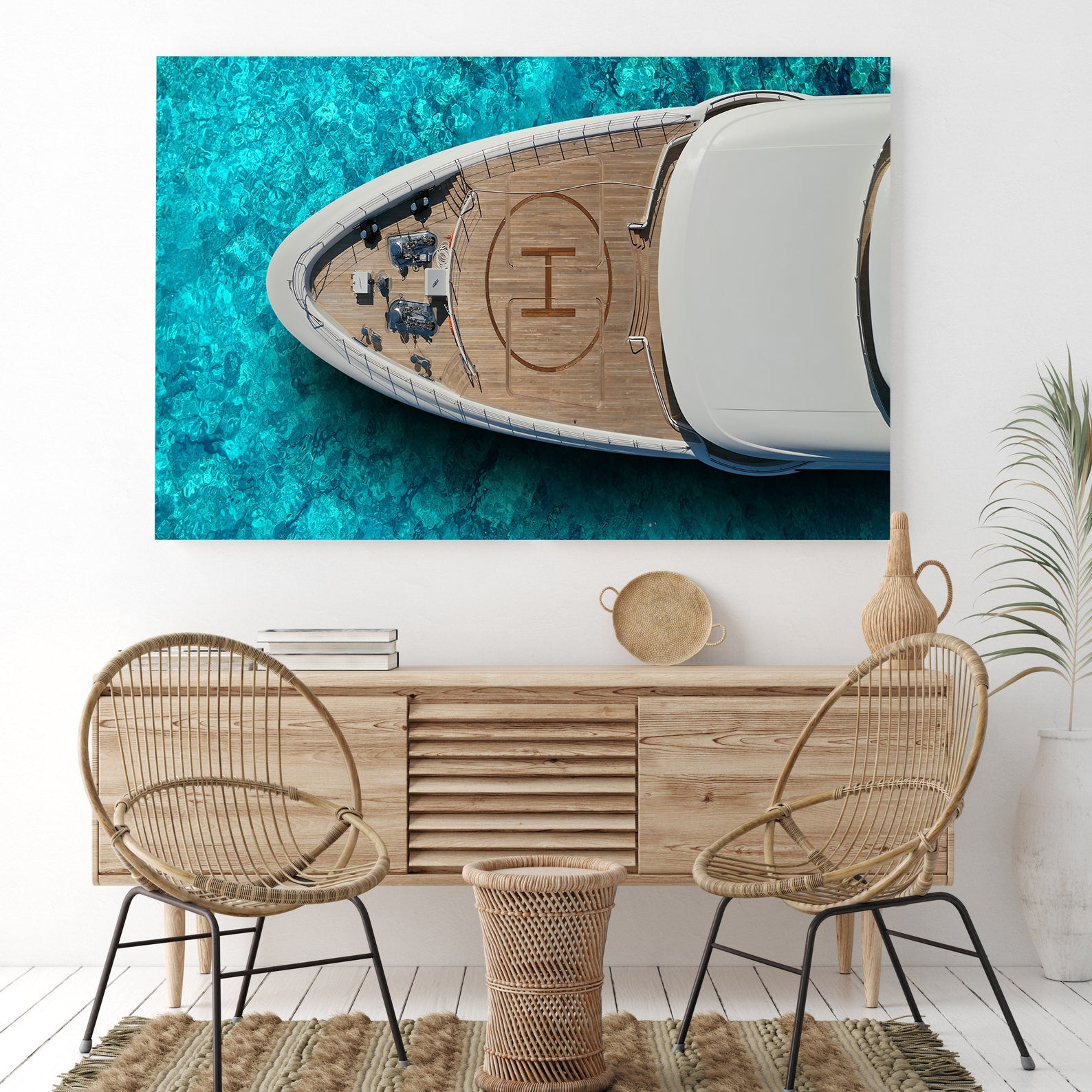 Peinture sur toile - Bateau en mer