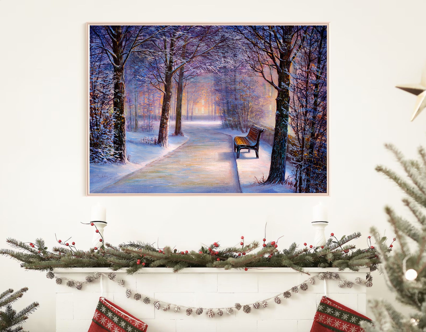 Leinwandbild - Winter im Park