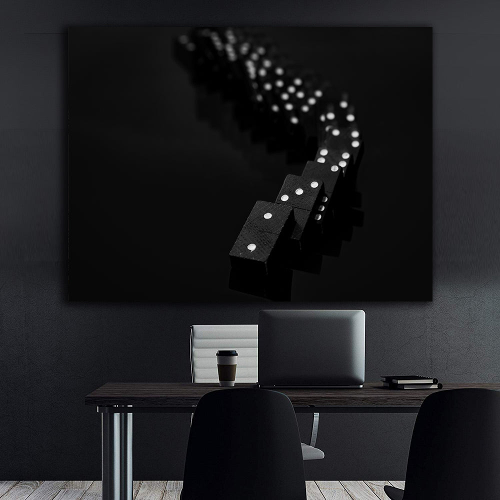 Leinwandgemälde - Domino Schwarz und Weiß