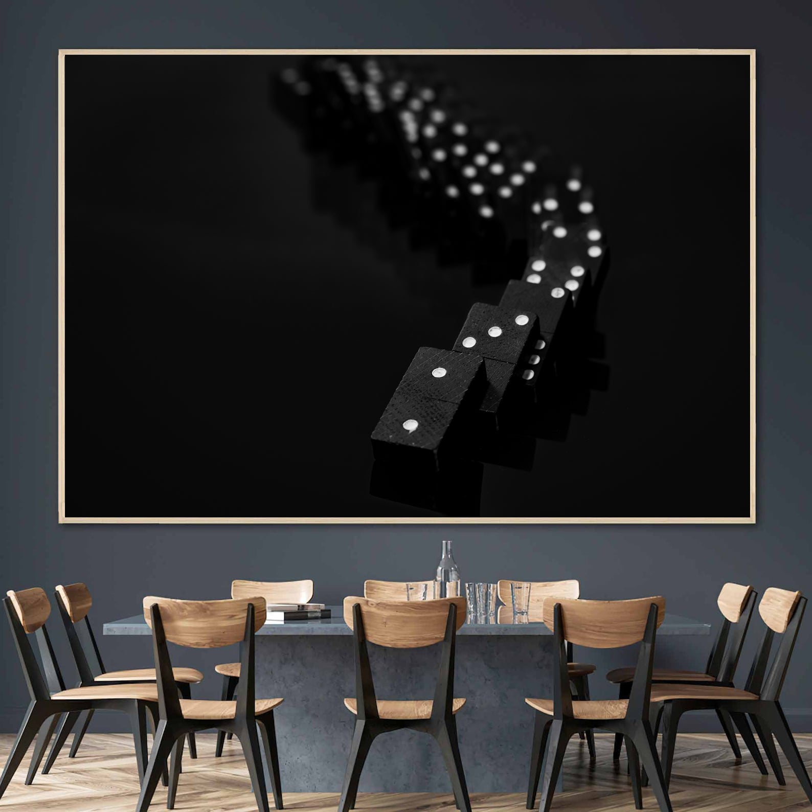 Tableau sur toile – Domino noir et blanc