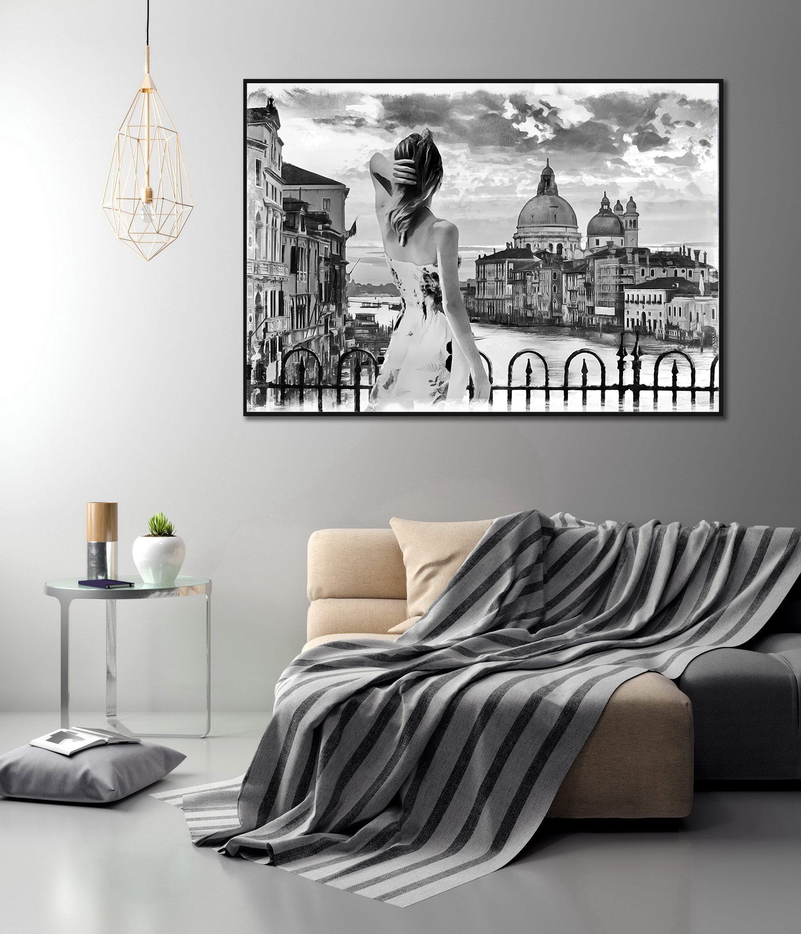 Leinwandbild - Frau in Venedig