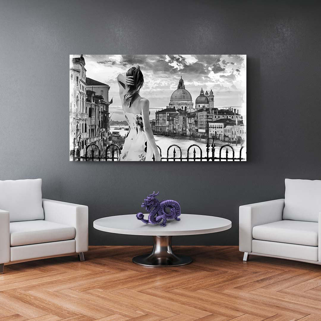 Leinwandbild - Frau in Venedig