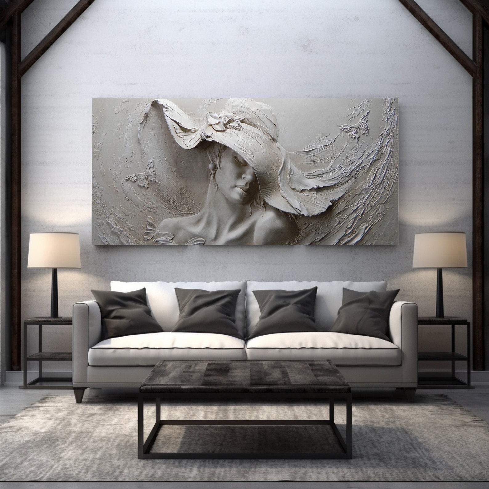 Peinture sur toile - Portrait de femme