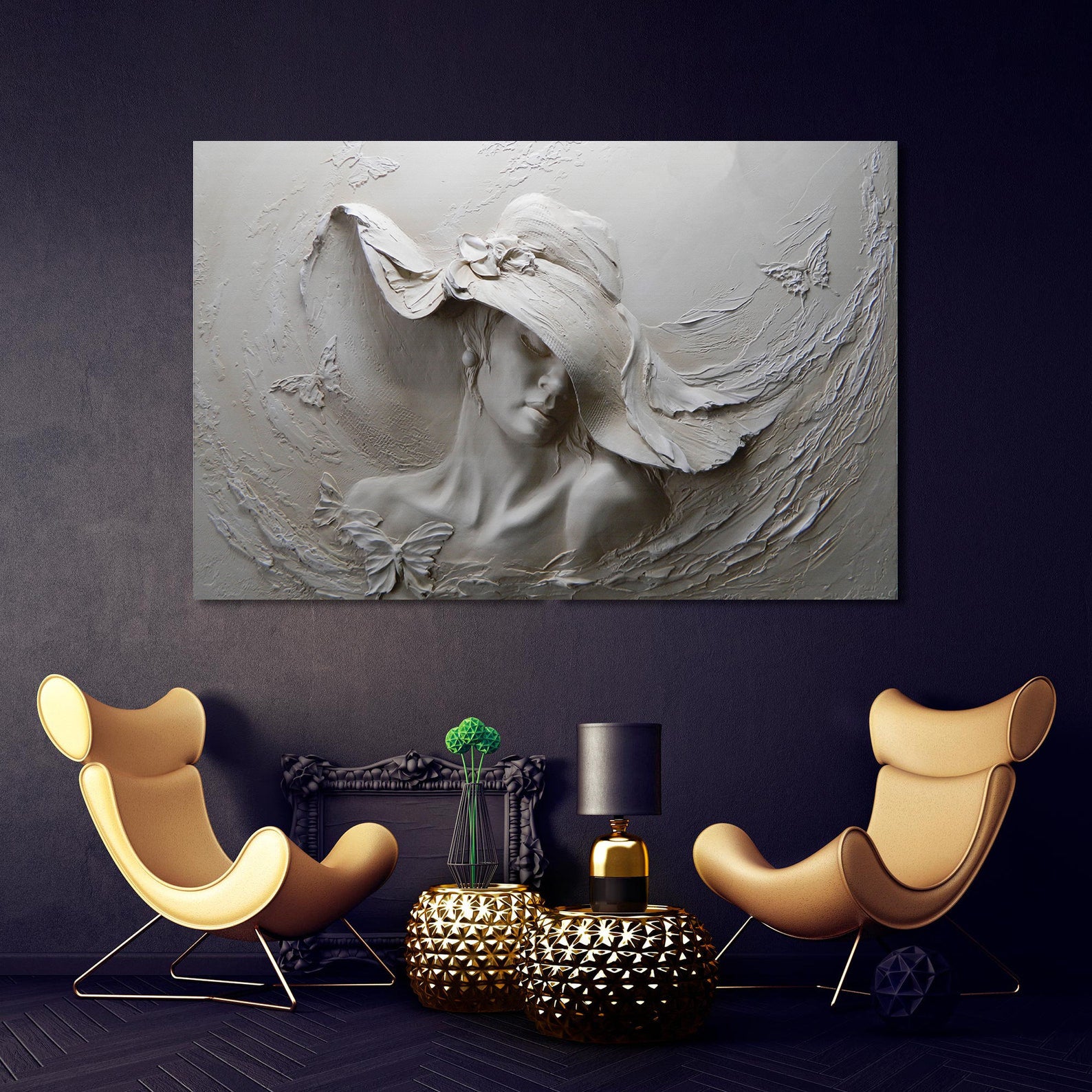 Peinture sur toile - Portrait de femme